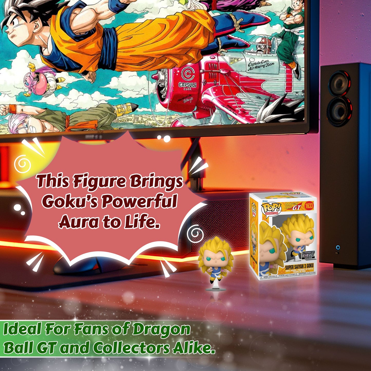 Super Saiyan 3 Goku Funko Pop! Animation Dragon Ball GT - Approx. 4 1/4" Collectible Entertainment Earth Exclusive Limited Edition Vinyl Figure #1633 with Display Box Protector Case