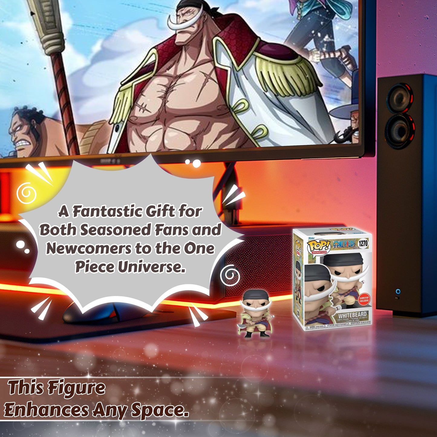 Whitebeard #1270 Funko Pop! Animation One Piece - Approx. 4.6" Collectible Exclusive Vinyl Figure