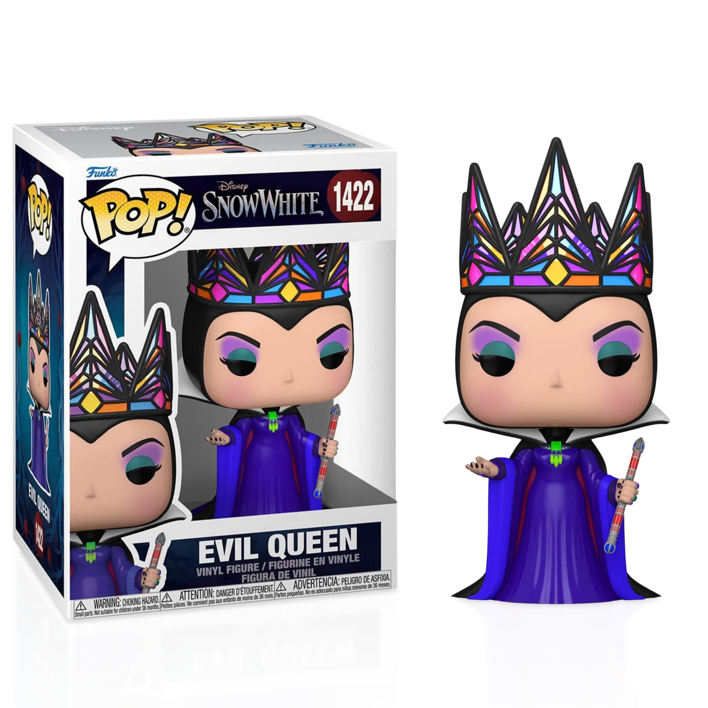Evil Queen with Wand Funko Pop! Disney Snow White Live Action - Approx. 5" Collectible Vinyl Figure #1422 Bundled with Display Box Protector Case