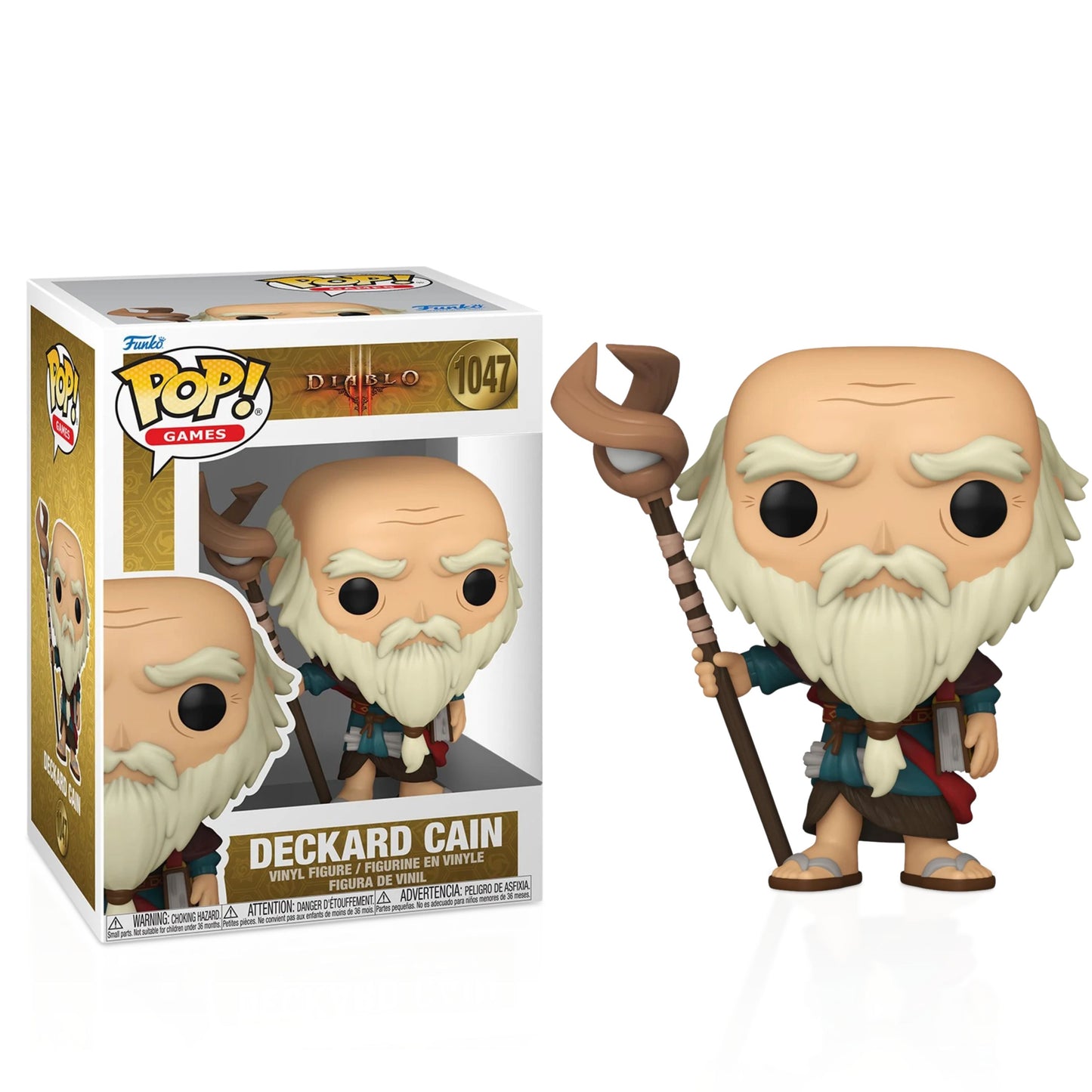 Deckard Cain Funko Pop! Games Diablo 3 - Approx. 3 3/4" Collectible Vinyl Figure #1047 with Display Box Protector Case