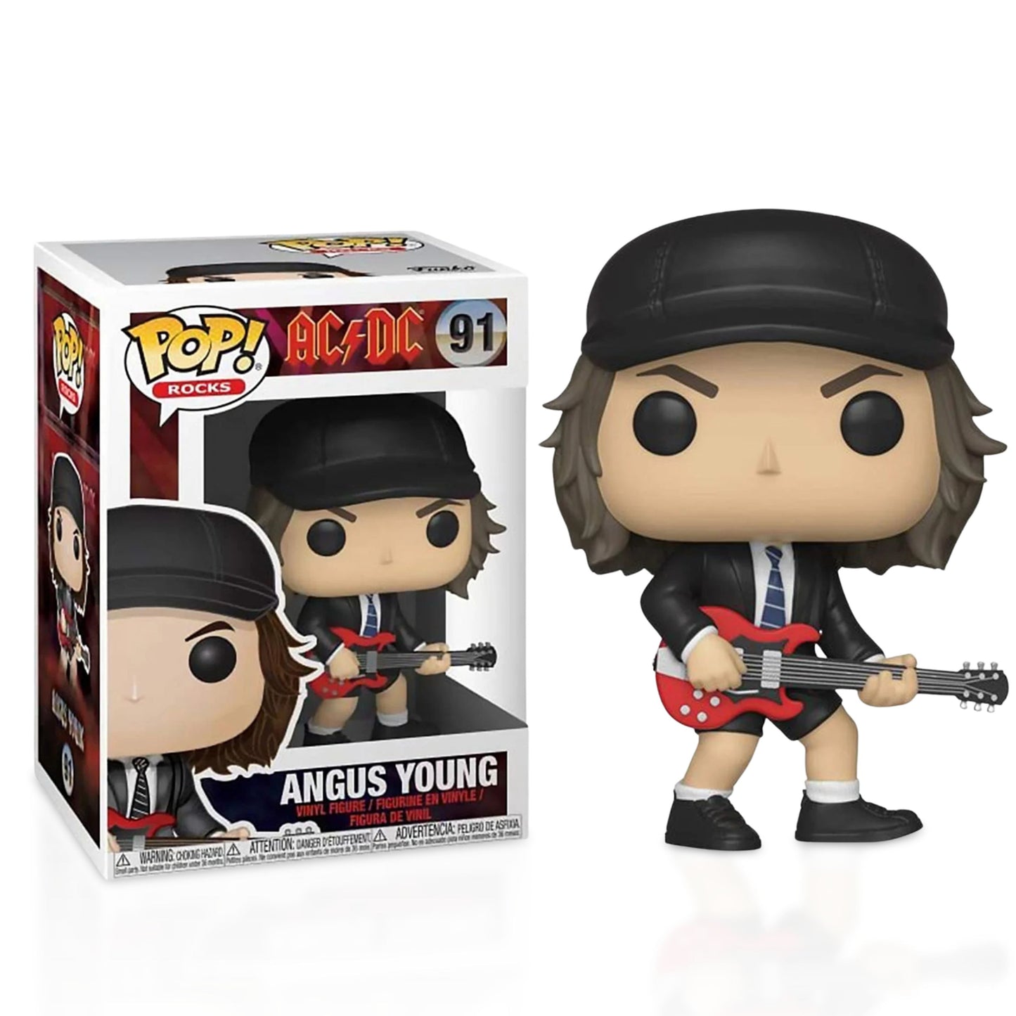 Angus Young Funko Pop! Rocks AC/ DC - Approx. 3 3/4" Collectible Vinyl Figure #91 Bundled with Display Box Protector Case