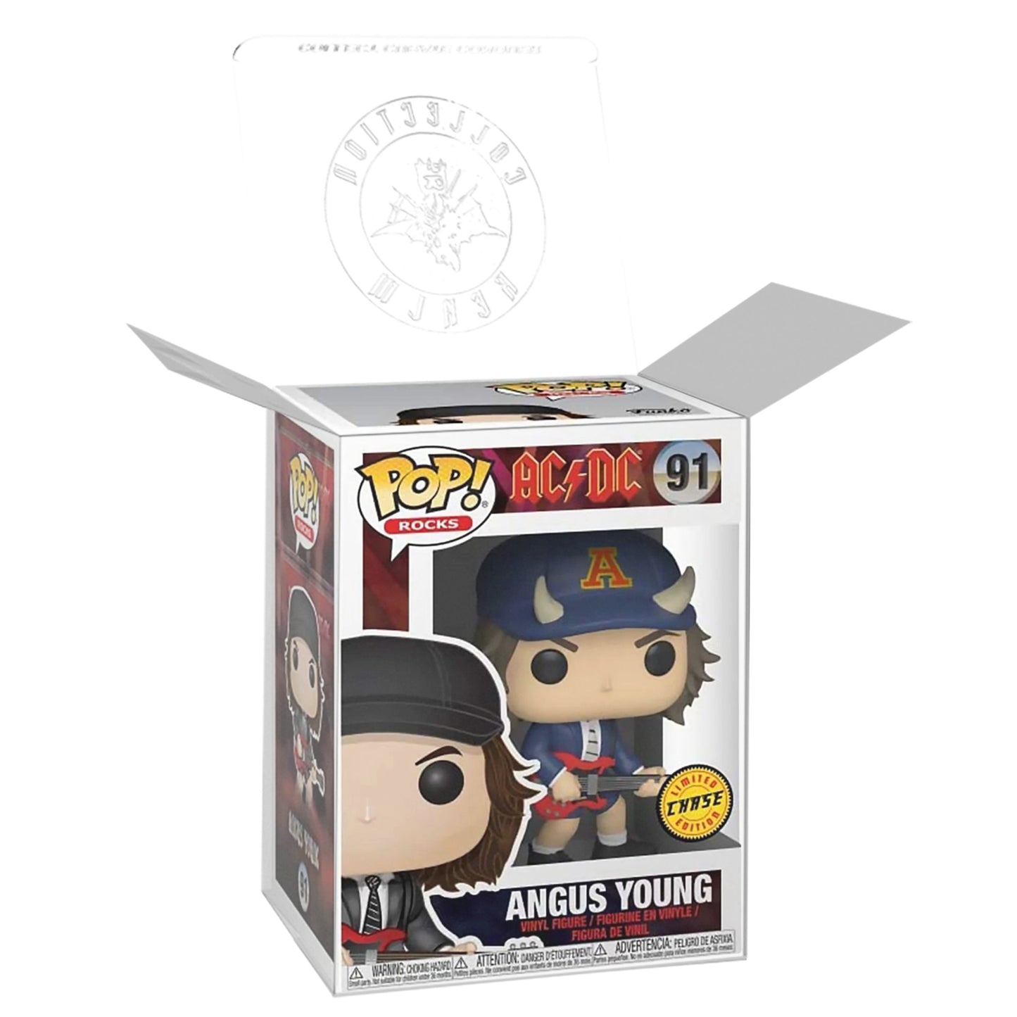 Angus Young Funko Pop! Rocks AC/ DC - Approx. 3 3/4" Chase Limited Edition Collectible Vinyl Figure #91 Bundled with Display Box Protector Case