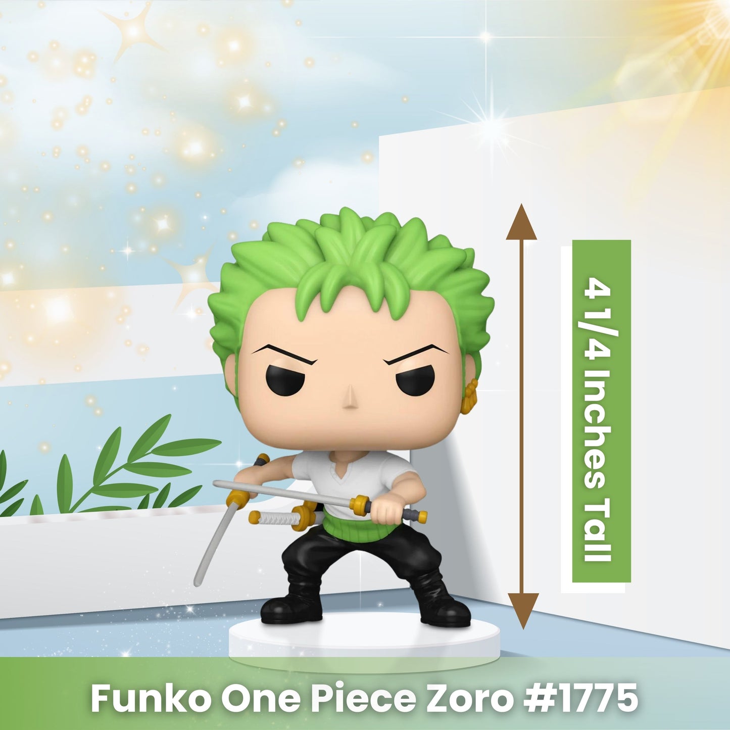 Roronoa Zoro with Sword (2024) Funko Pop! Animation One Piece - Approx. 4 1/4" Collectible Vinyl Figure #1775 with Window Display Box