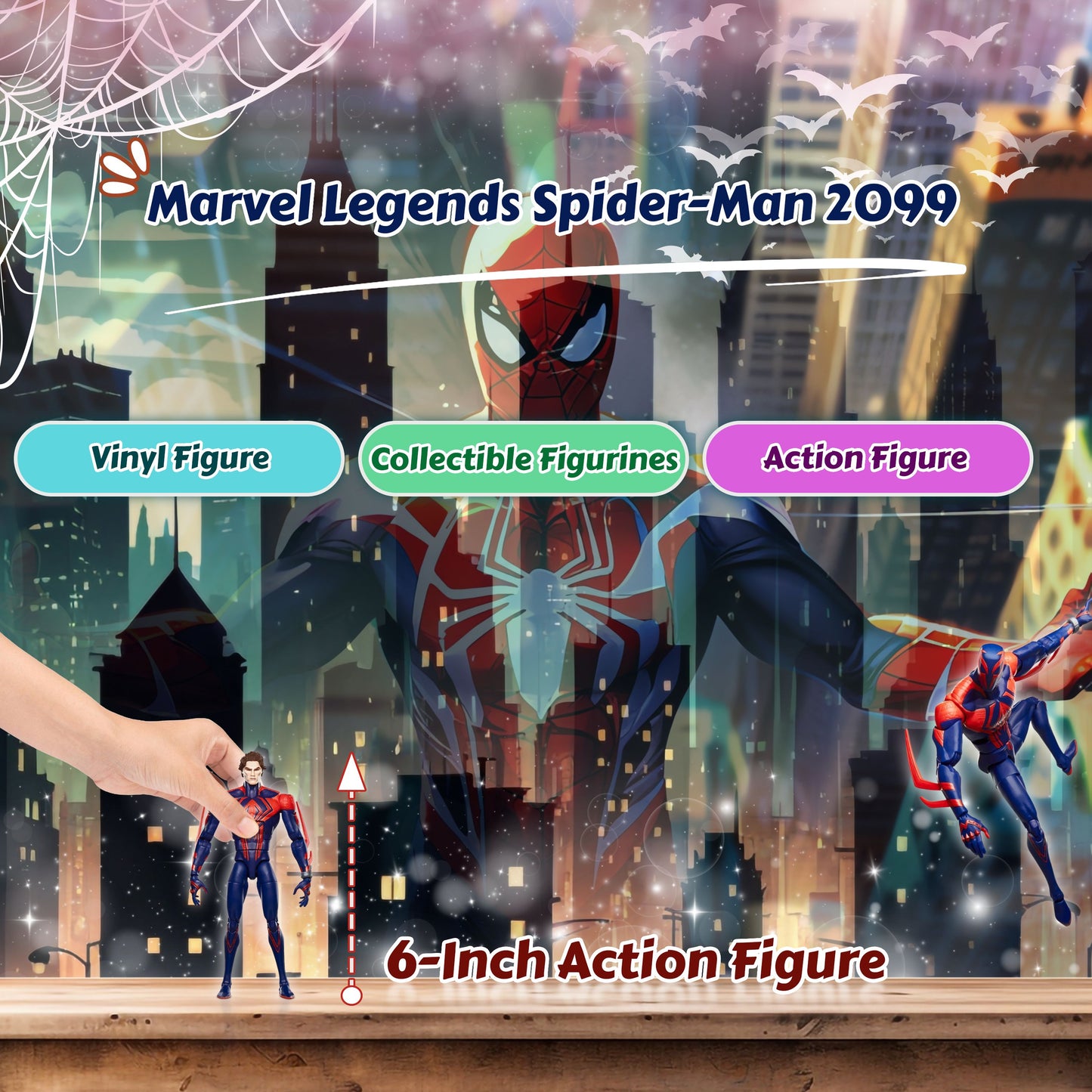 Spider-Man 2099 Marvel Legends Series Spider-Man Across The Spider-Verse Collectible 6-Inch Action Figure