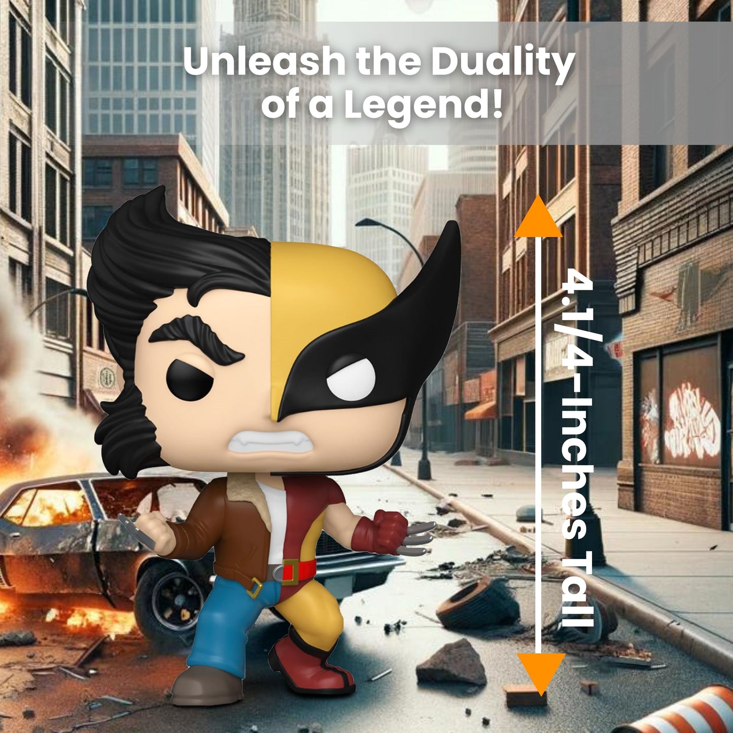Split Logan/Wolverine Funko Pop! Marvel - Approx. 4 1/4" Collectible Vinyl Figure #1433 with Display Box Protector Case