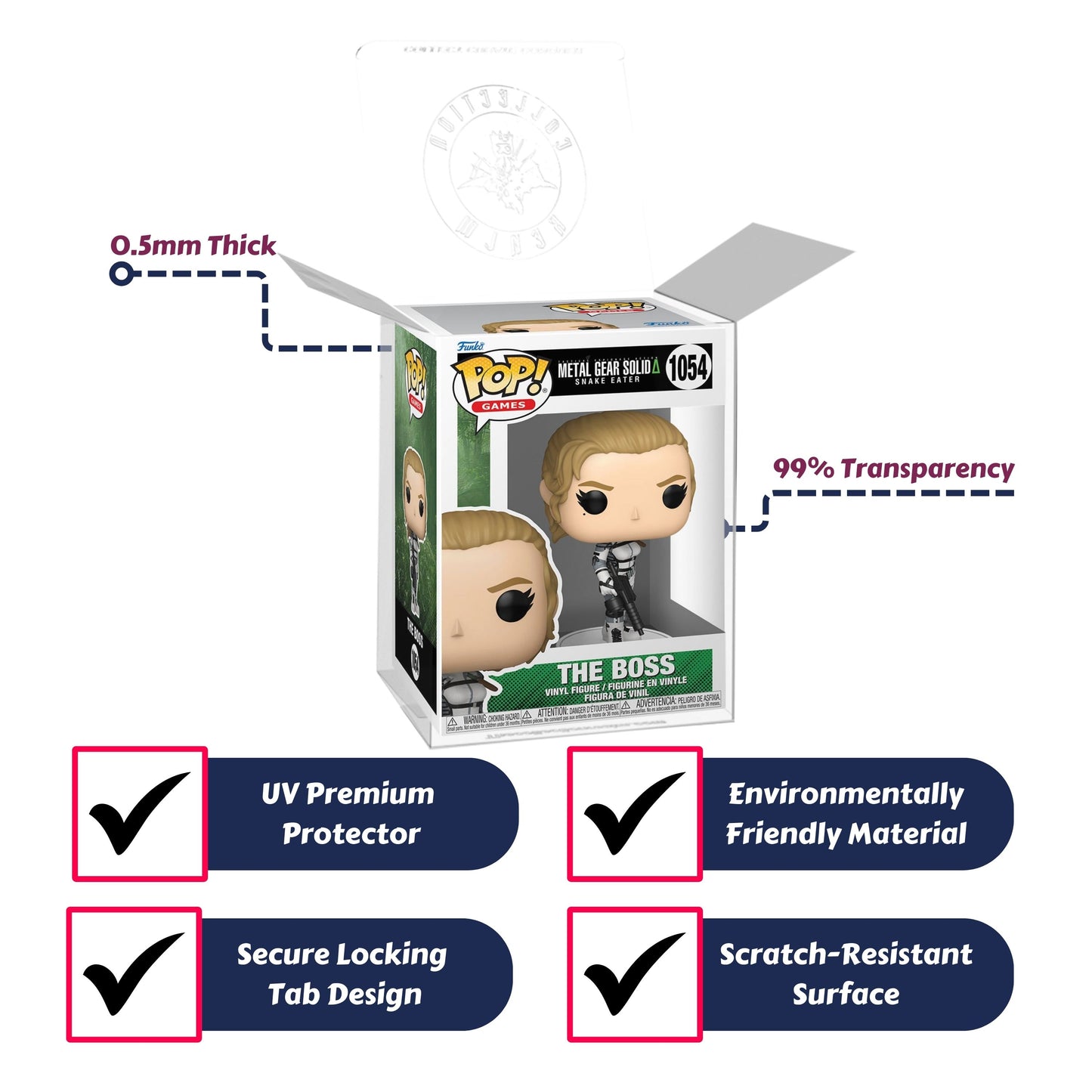 The Boss Funko Pop! Games Metal Gear Solid Delta: Snake Eater - Approx. 4" Collectible Vinyl Figure #1054 Bundled with Display Box Protector Case
