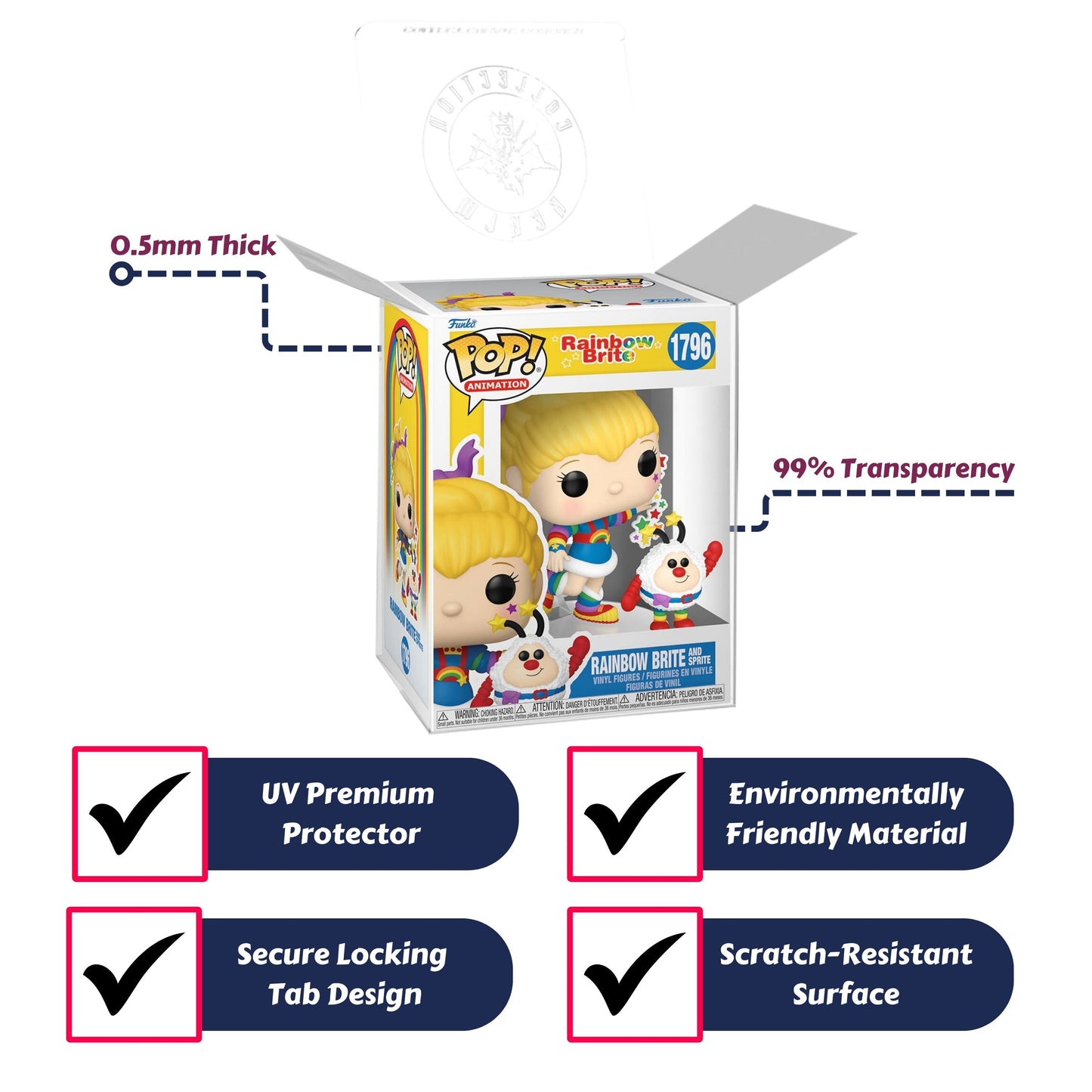 Rainbow Brite and Sprite Funko Pop! Animation - Approx. 3 3/4" Collectible Vinyl Figure and Buddy #1796 with Display Box Protector Case