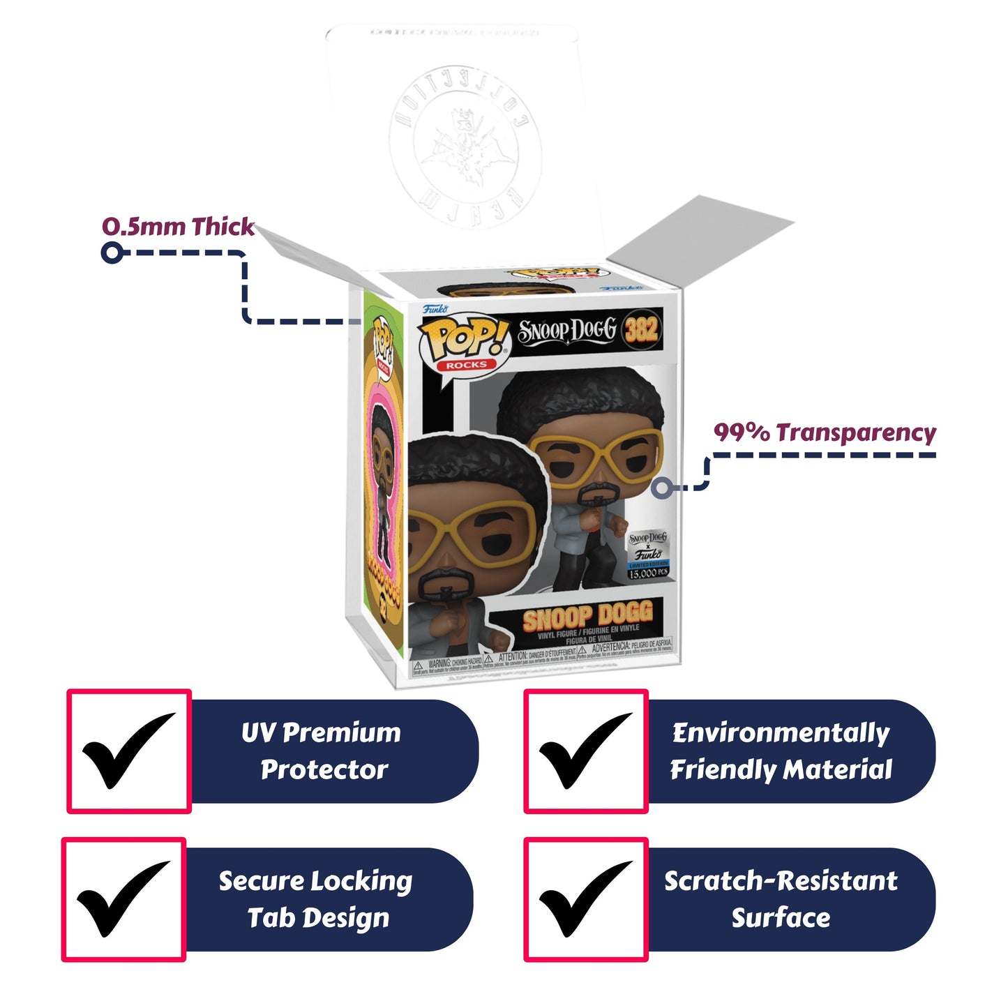 Snoop Dogg (Disco - Sensual Seduction) Funko Pop! Rocks - Snoop Dogg x Funko Limited Edition 15,000 pcs - Approx. 4.2" Collectible Exclusive Vinyl Figure #382 with Display Box Protector Case