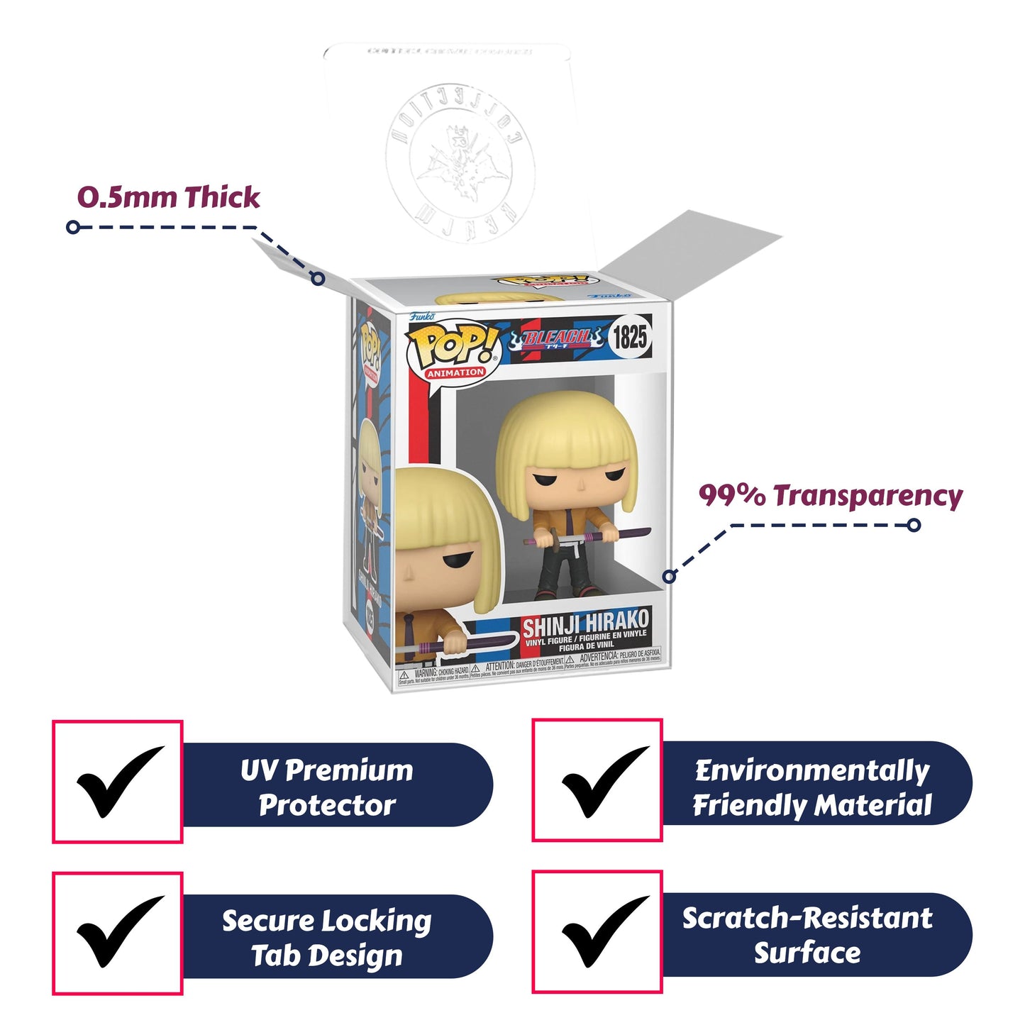 Shinji Hirako Funko Pop! Animation Bleach - Approx. 4" Collectible Vinyl Figure #1825 with Display Box Protector Case