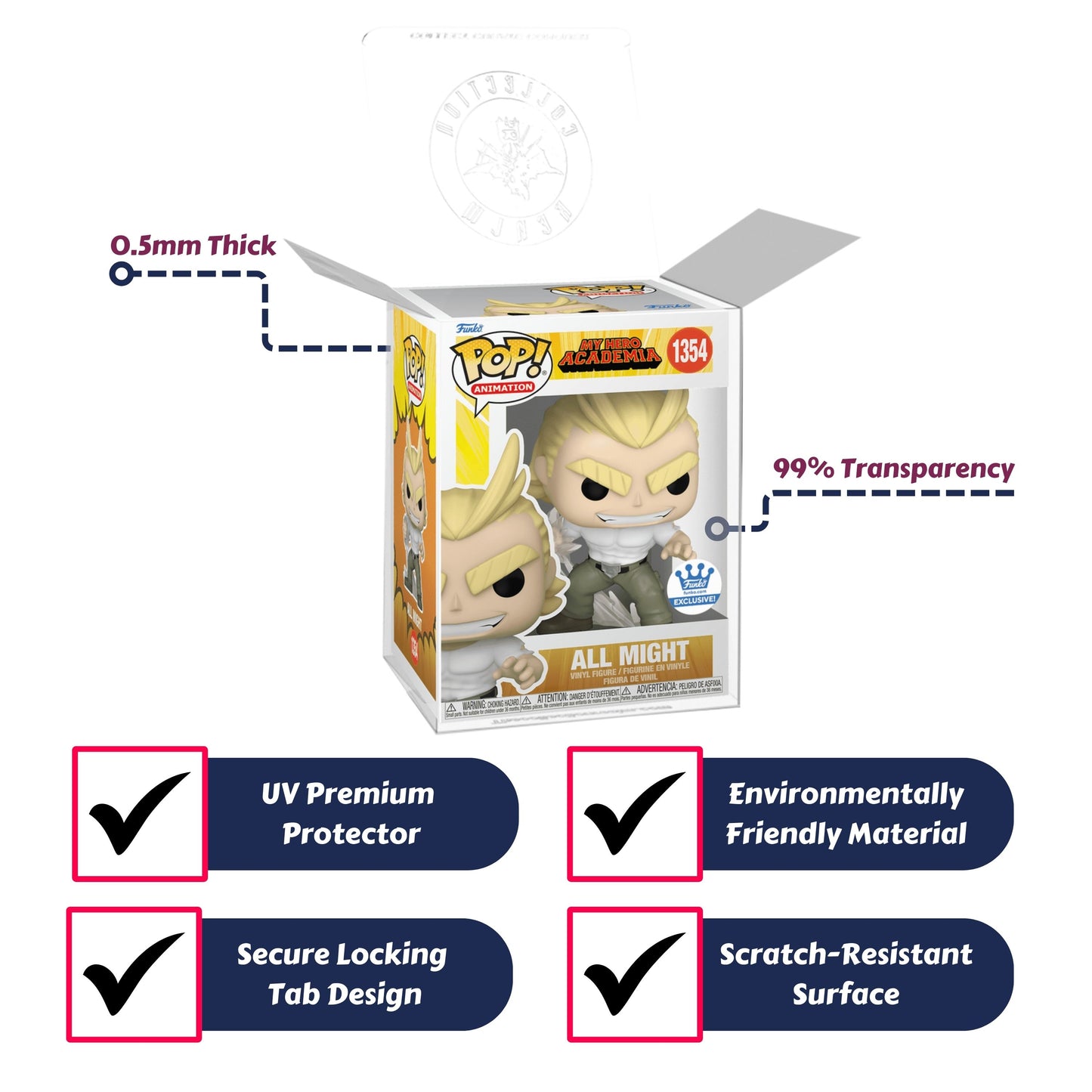 All Might (Texas Smash) #1354 Funko Pop! Animation My Hero Academia - Approx. 5.5" Collectible Exclusive Vinyl Figure with Display Box Protector Case