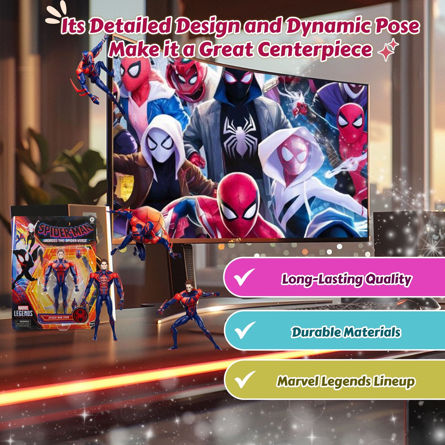 Spider-Man 2099 Marvel Legends Series Spider-Man Across The Spider-Verse Collectible 6-Inch Action Figure