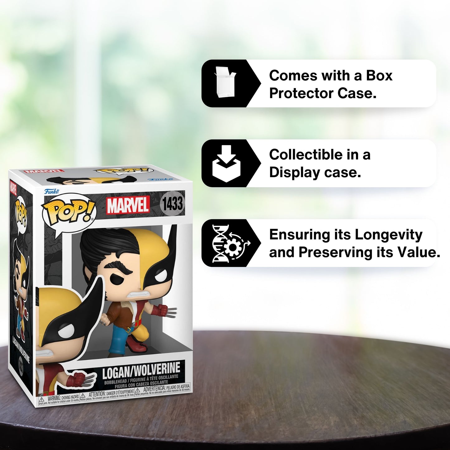Split Logan/Wolverine Funko Pop! Marvel - Approx. 4 1/4" Collectible Vinyl Figure #1433 with Display Box Protector Case