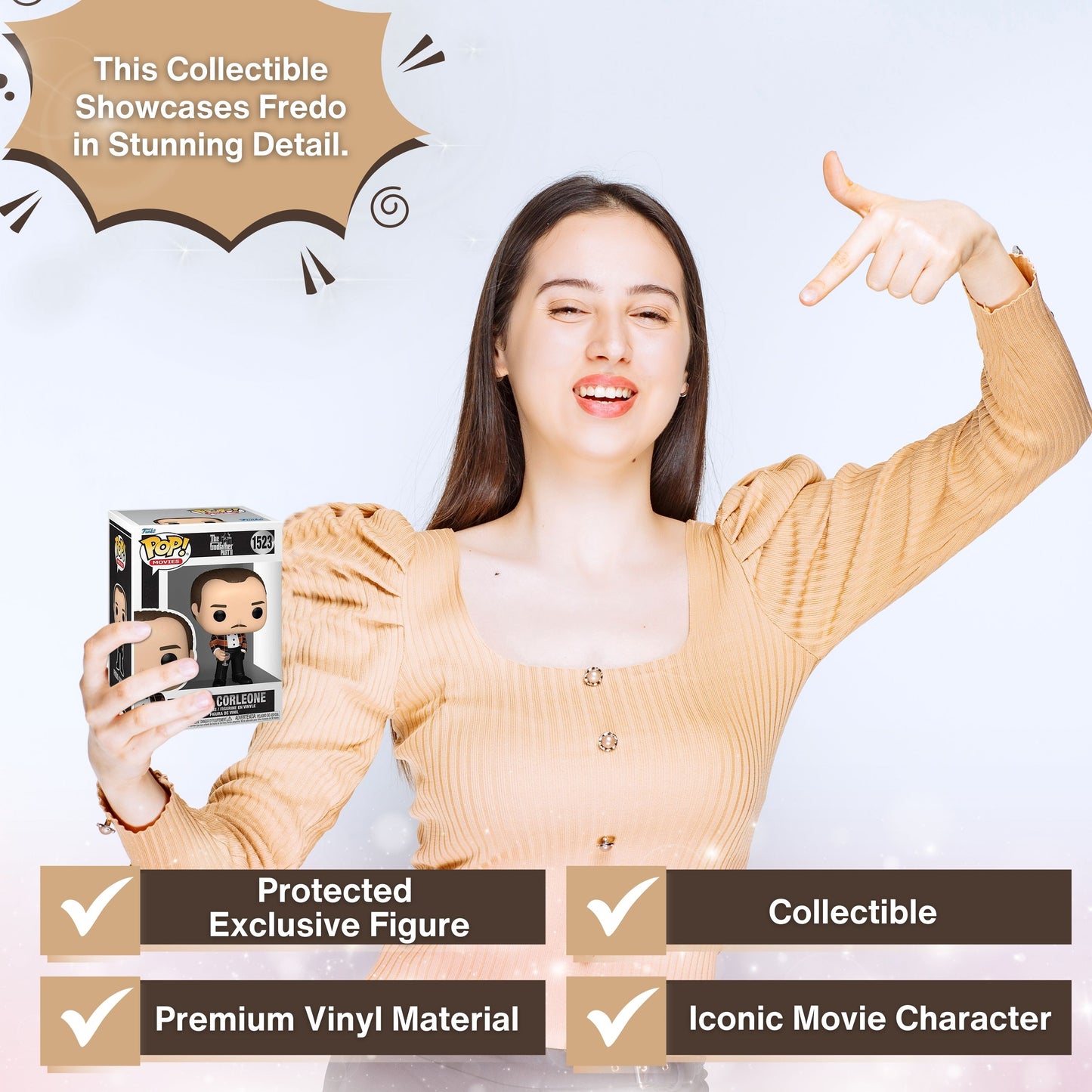 Fredo Corleone Funko Pop! Movies: The Godfather Part II - Approx. 4" Collectible Vinyl Figure #1523 with Display Box Protector Case