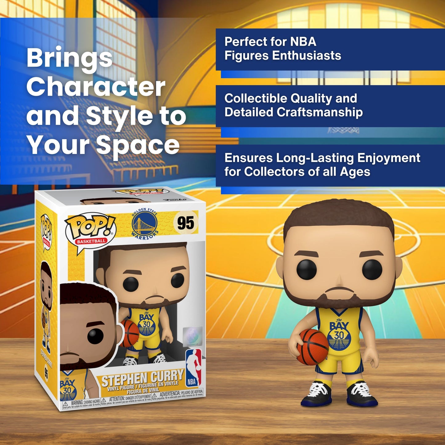 Stephen Curry (Alternate) Funko Pop! Basketball NBA Golden State Warriors - Approx.3 3/4" Collectible Vinyl Figure #95 with Display Box Protector Case