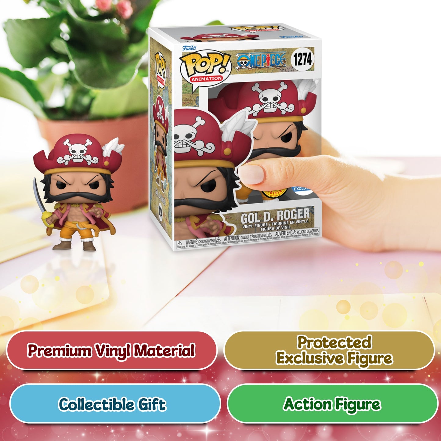 Gol D. Roger #1274 Funko Pop! Animation One Piece - Approx. 4.55" Collectible Exclusive Chase Limited Edition Vinyl Figure