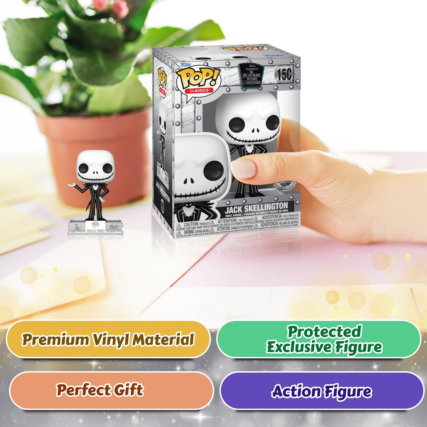 Jack Skellington #15C Funko Pop! Classic Disney Tim Burton's The Nightmare Before Christmas - 25th Funniversary Limited Edition - Approx. 4.65" Collectible Vinyl Figure