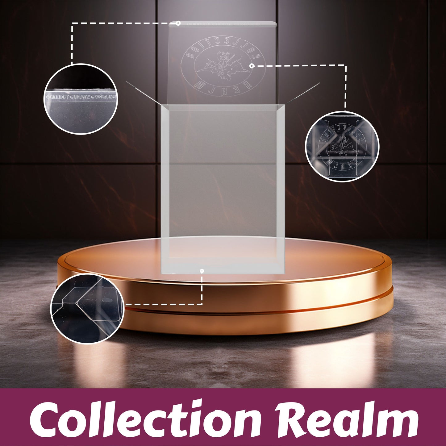 100-Pack Collection Realm Crystal Clear Vinyl Figure Protectors Compatible with 4-Inch Collectibles – Heavy-Duty Display Cases with 0.5mm Thickness for Water, Dust & UV Protection