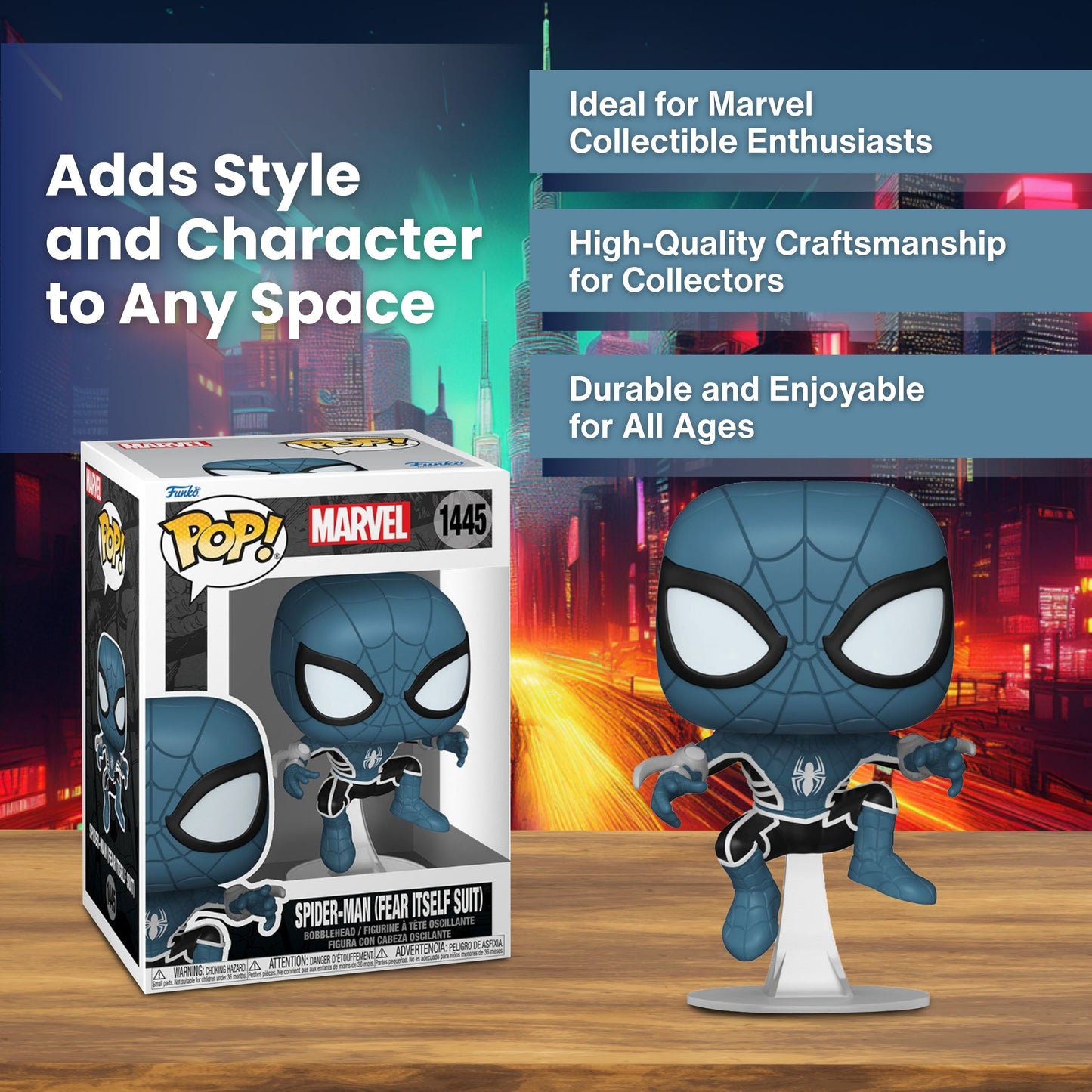 Spider-Man (Fear Itself Suit) Funko Pop! Marvel Comic Spider-Man - Approx. 4" Collectible Vinyl Figure #1445 with Display Box Protector Case