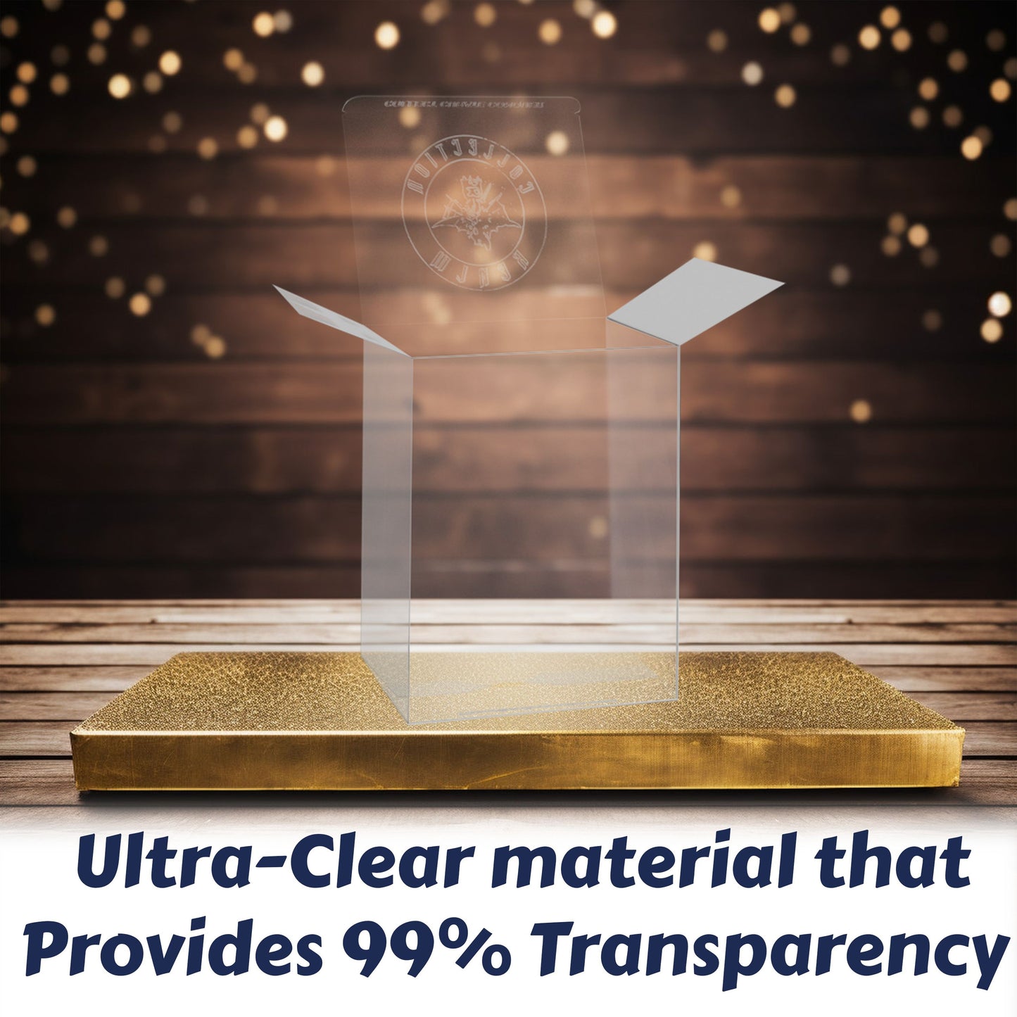 100-Pack Collection Realm Crystal Clear Vinyl Figure Protectors Compatible with 4-Inch Collectibles – Heavy-Duty Display Cases with 0.5mm Thickness for Water, Dust & UV Protection