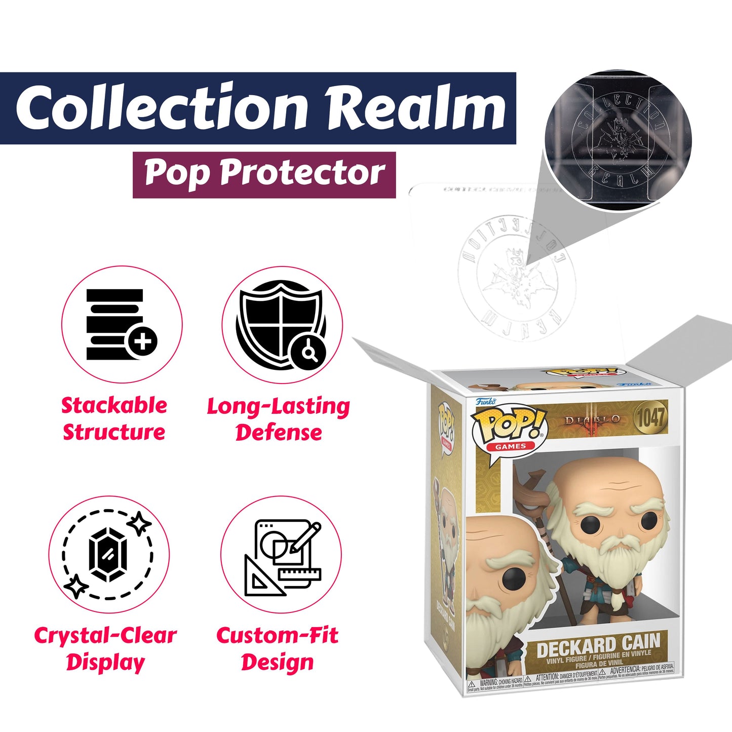 Deckard Cain Funko Pop! Games Diablo 3 - Approx. 3 3/4" Collectible Vinyl Figure #1047 with Display Box Protector Case