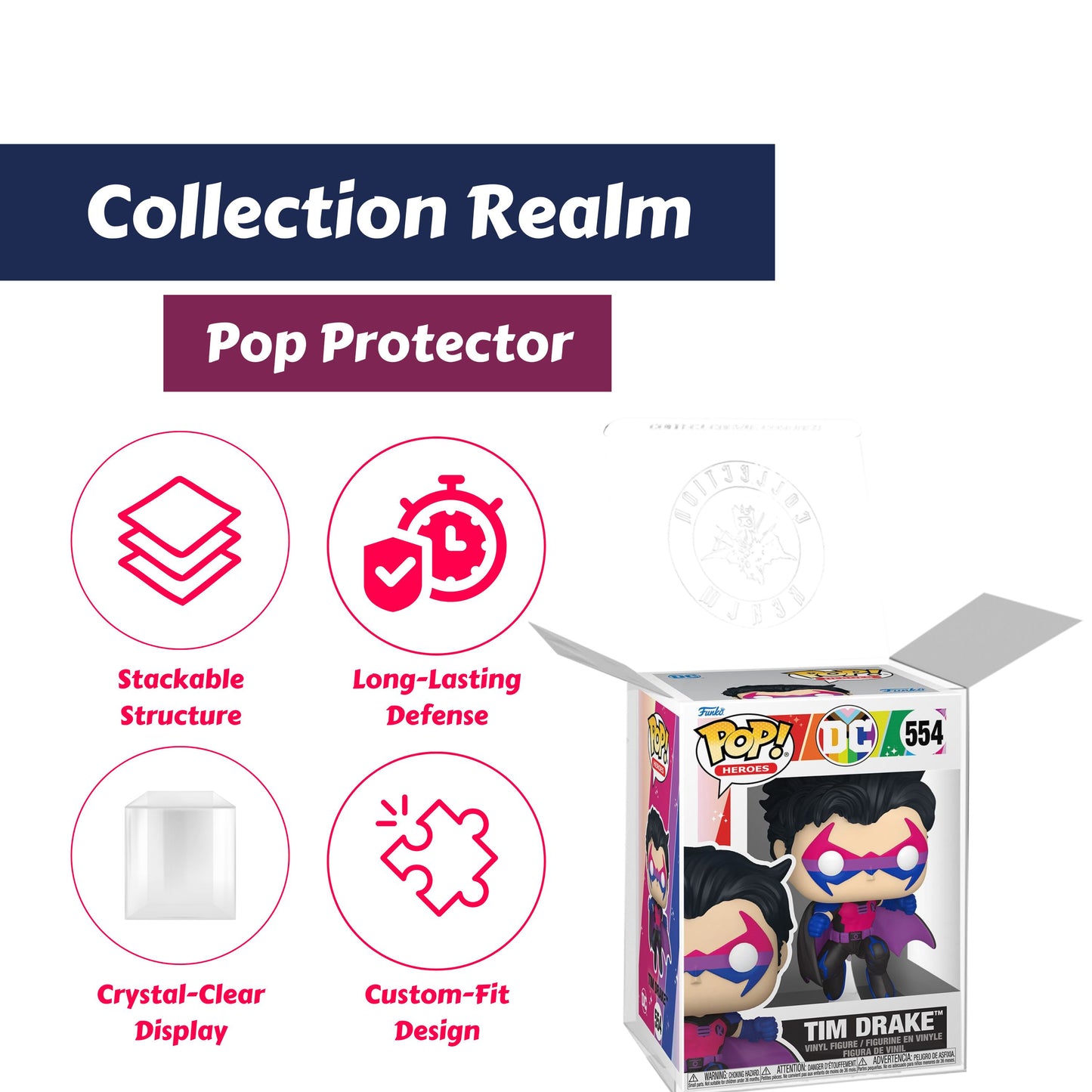 Tim Drake Funko Pop! DC Comics Pride 2025 - Approx. 4 3/4" Collectible Vinyl Figure #554 Bundled with Display Box Protector Case