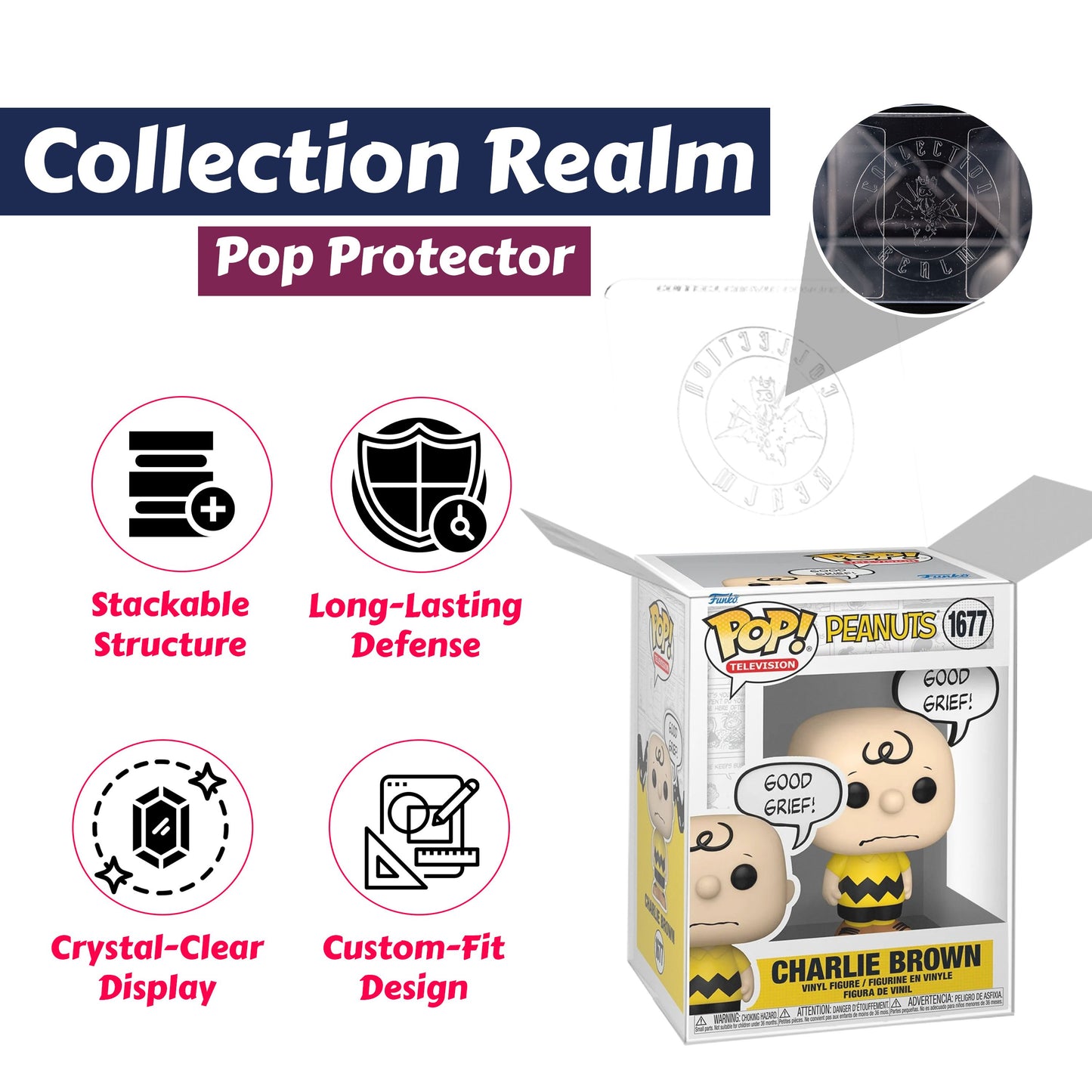 Charlie Brown Good Grief Funko Pop! Television Peanuts - Approx. 3 3/4" Collectible Vinyl Figure #1677 with Display Box Protector Case