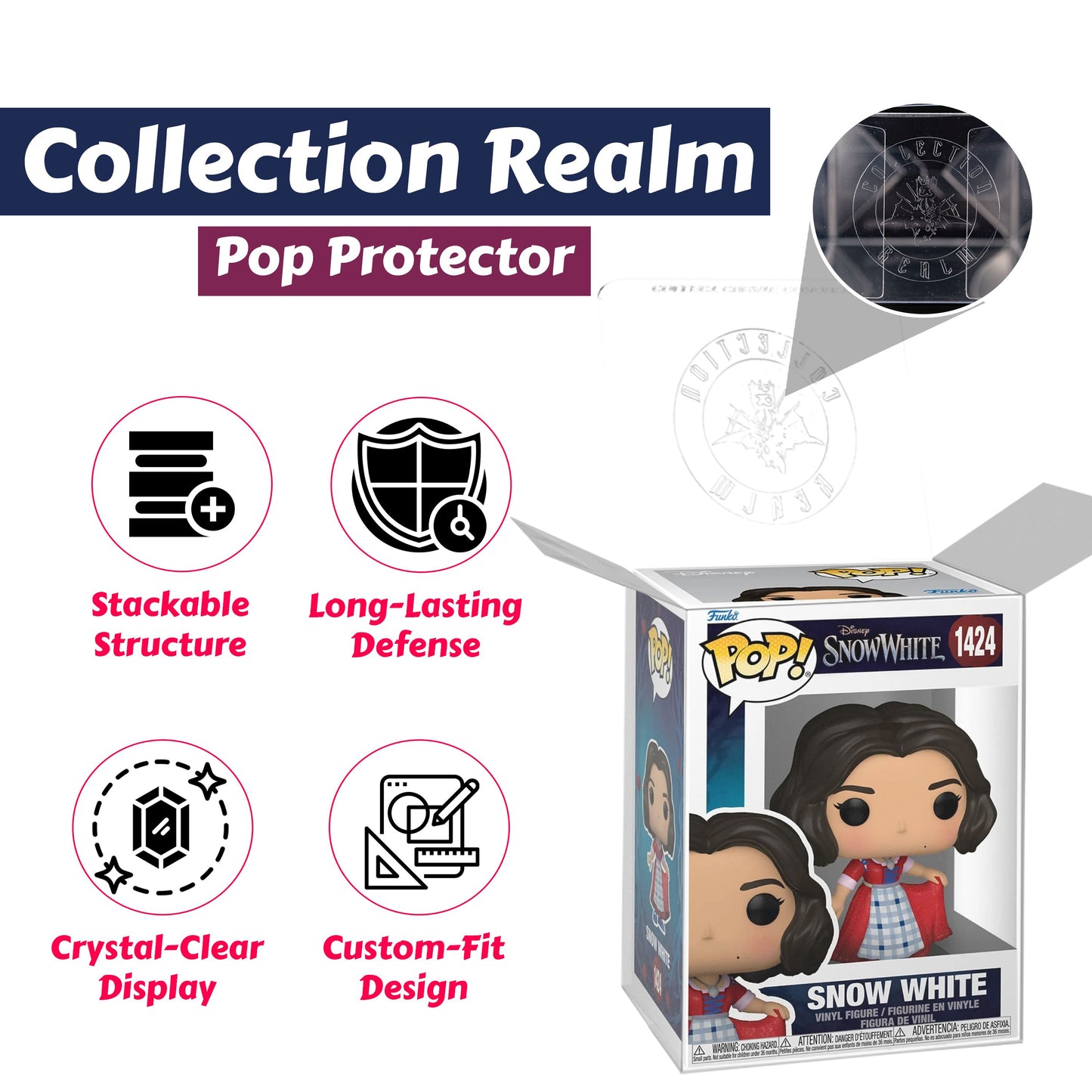 Snow White (Plaid) Funko Pop! Disney Snow White Live Action - Approx. 4" Collectible Vinyl Figure #1424 Bundled with Display Box Protector Case