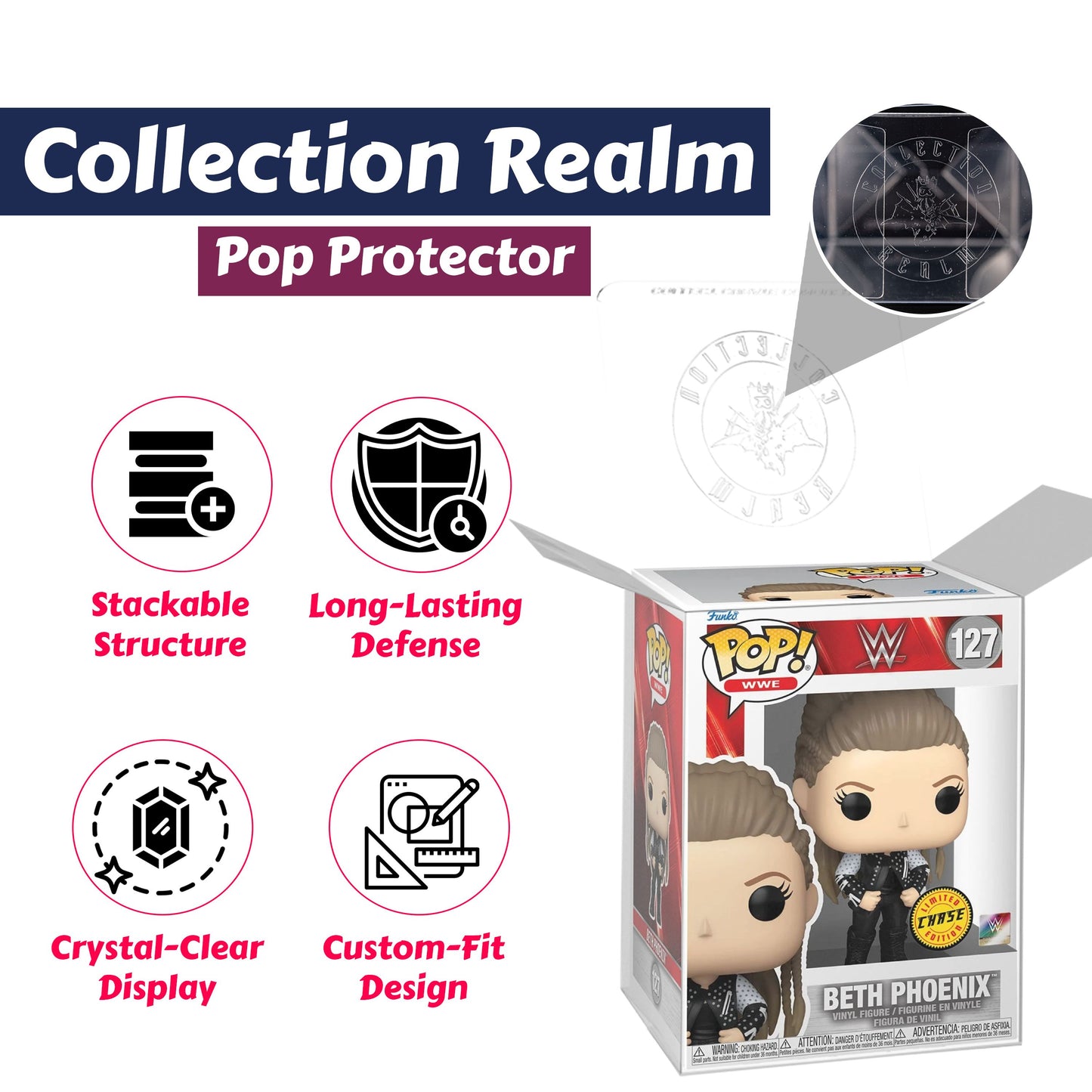 Beth Phoenix Funko Pop! WWE - Approx. 4" Chase Limited Edition Collectible Vinyl Figure #127 Bundled with Display Box Protector Case
