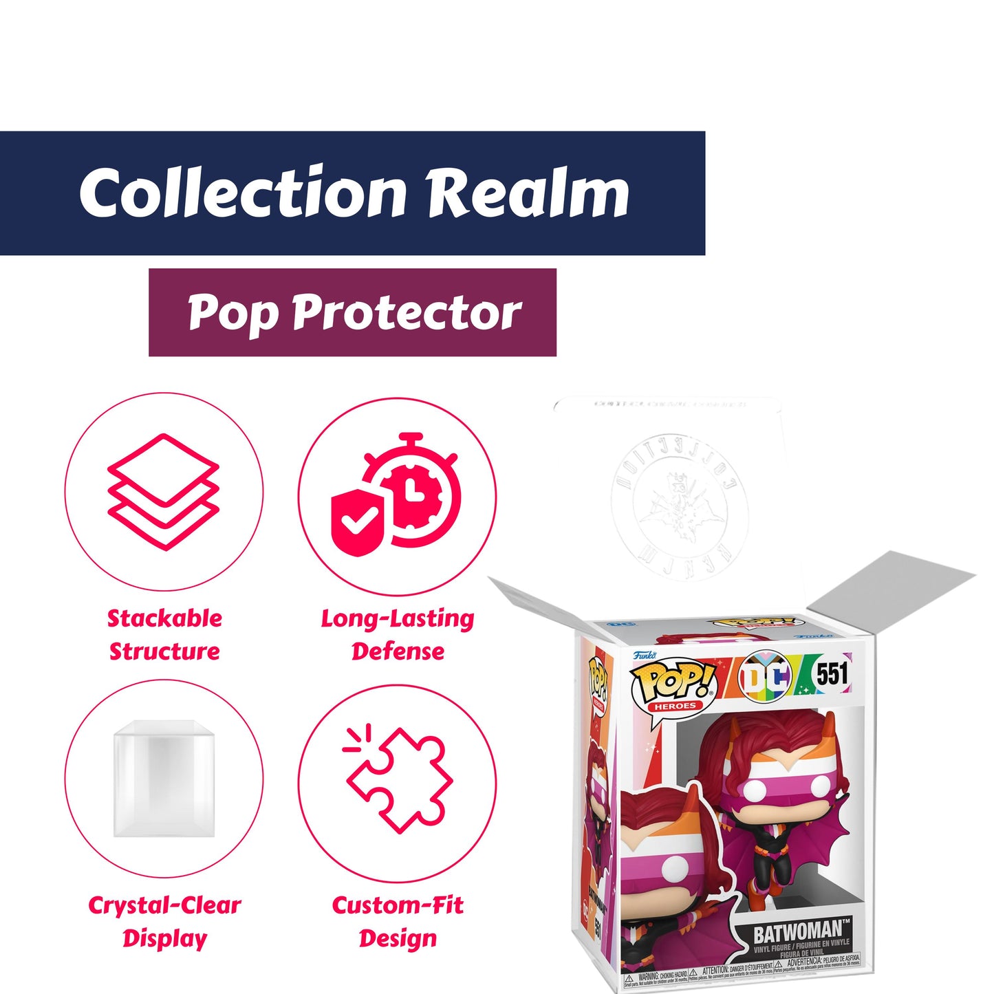 Batwoman Funko Pop! DC Comics Pride 2025 - Approx. 4 1/2" Collectible Vinyl Figure #551 Bundled with Display Box Protector Case