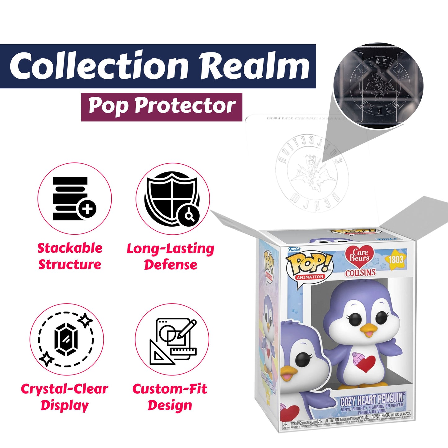 Cozy Heart Penguin Funko Pop! Animation Care Bear Cousins - Approx. 3 3/4" Collectible Vinyl Figure #1803 Bundled with Display Box Protector Case