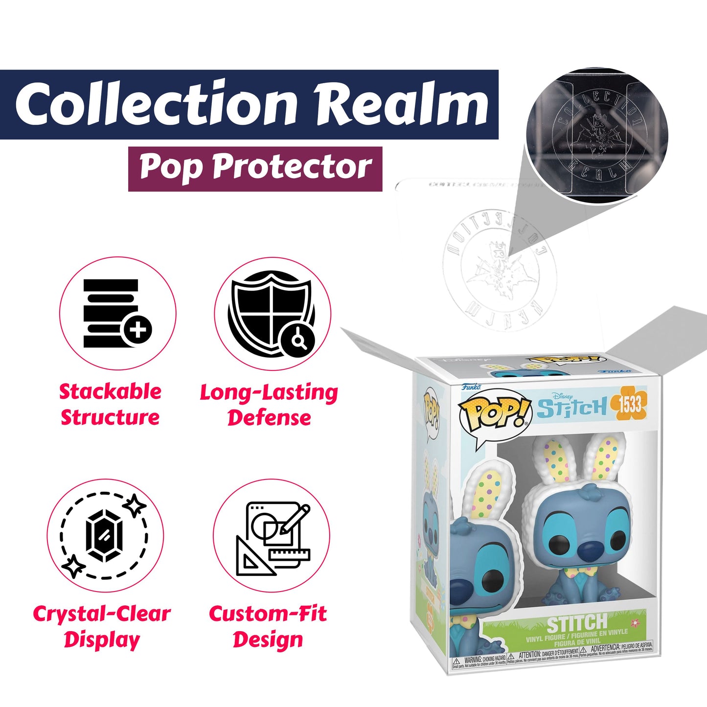 Stitch Funko Pop! Disney Lilo and Stitch Easter - Approx. 4" Collectible Vinyl Figure #1533 with Display Box Protector Case