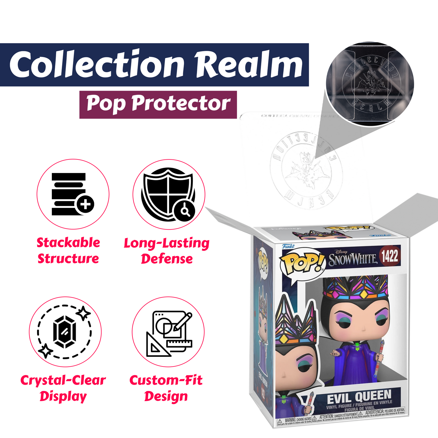 Evil Queen with Wand Funko Pop! Disney Snow White Live Action - Approx. 5" Collectible Vinyl Figure #1422 Bundled with Display Box Protector Case