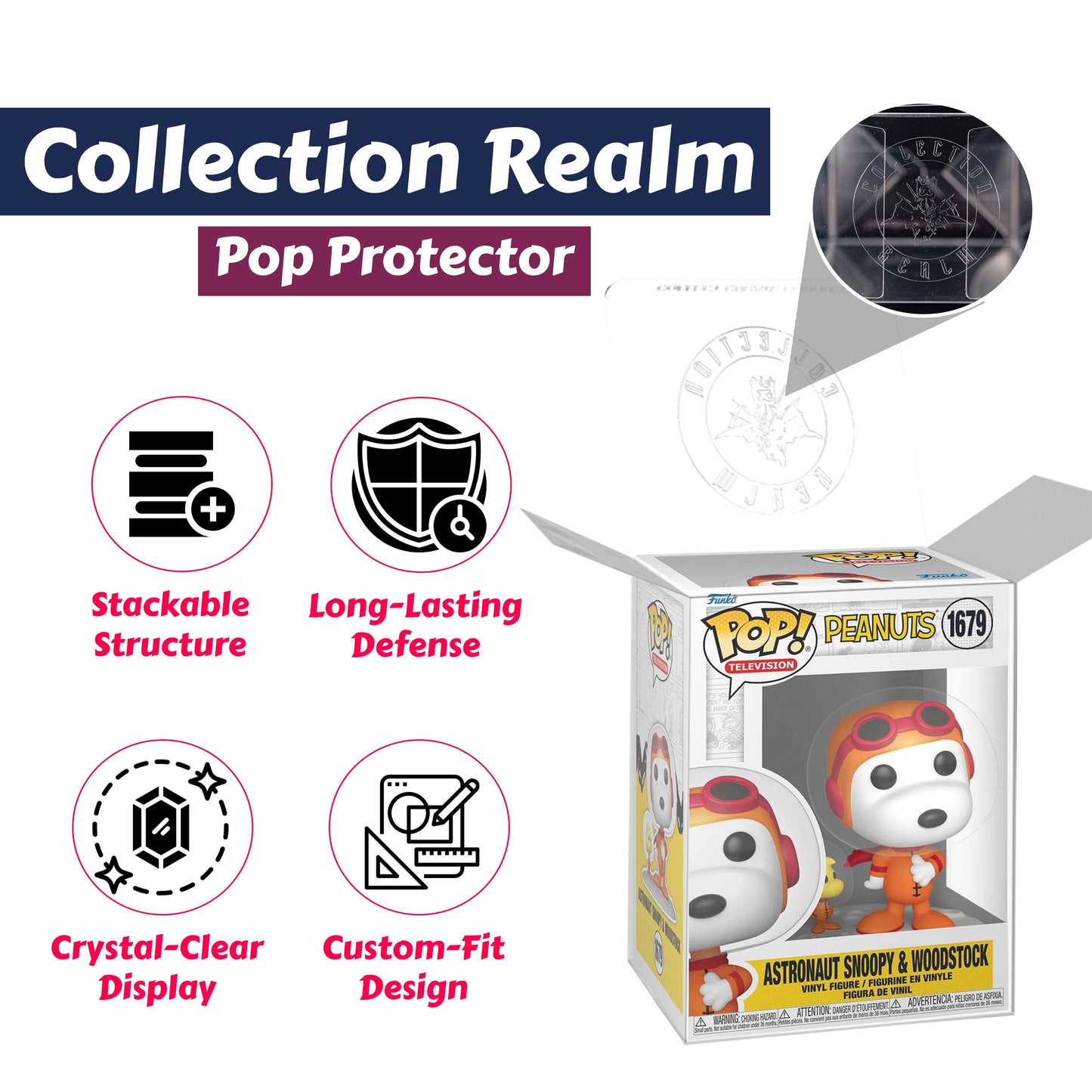 Astronaut Snoopy and Woodstock Funko Pop! Television Peanuts - Approx. 3 3/4" Collectible Vinyl Figure #1679 with Display Box Protector Case