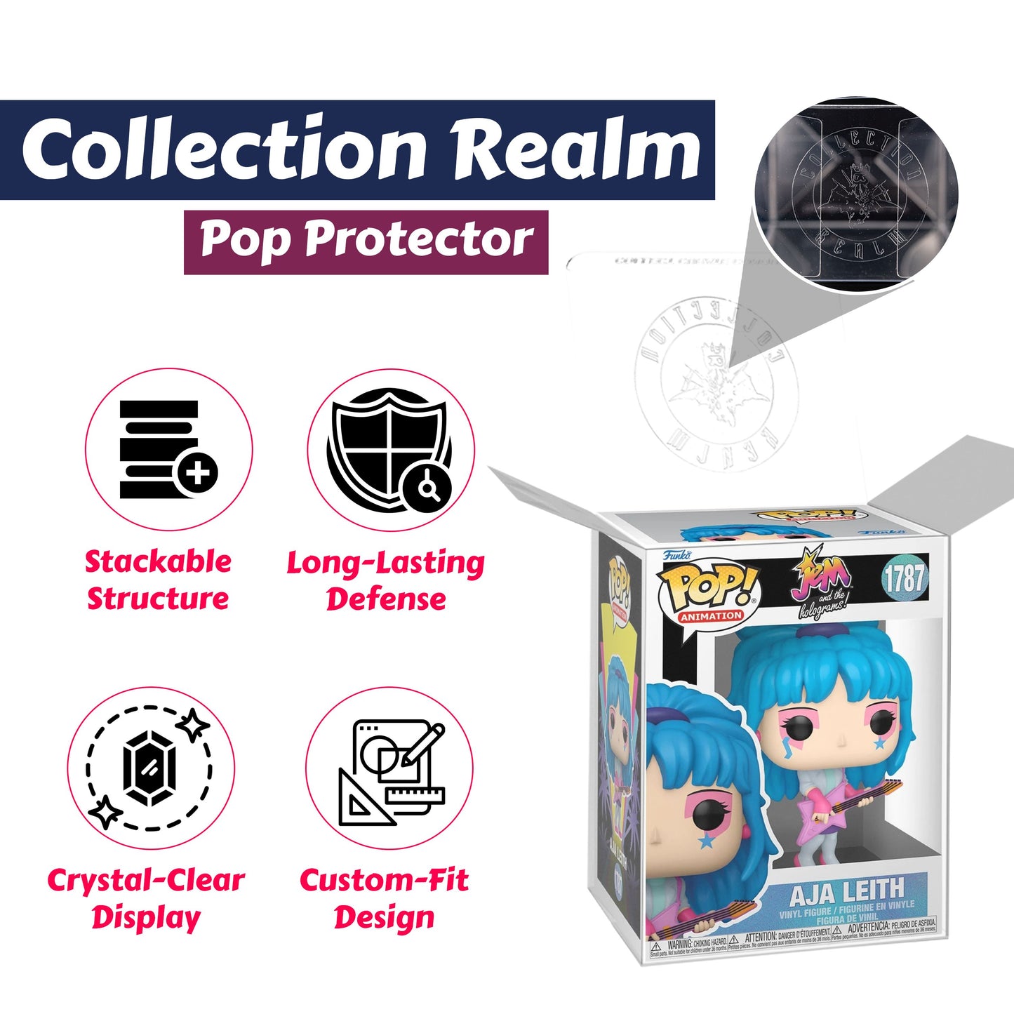 Aja Leith Funko Pop! Animation Jem and the Holograms - Approx. 3 3/4" Collectible Vinyl Figure #1787 with Display Box Protector Case