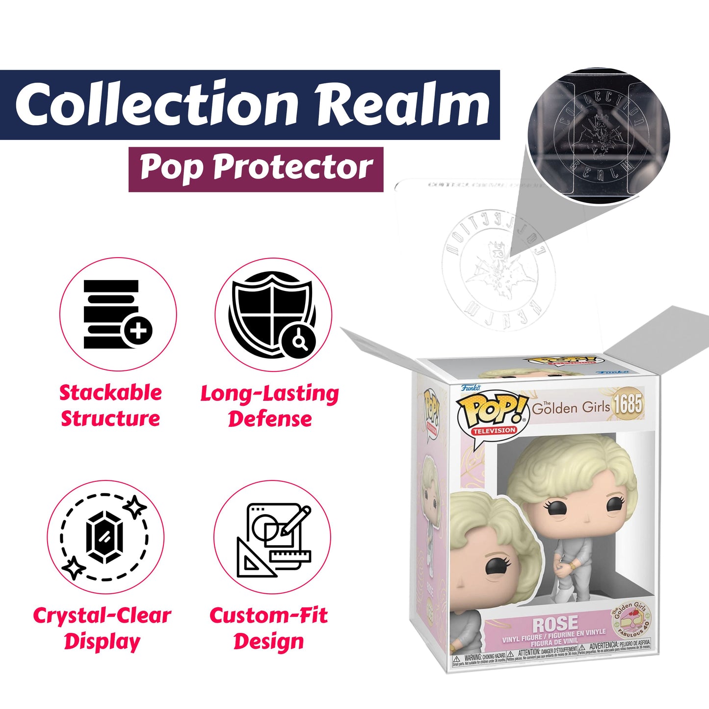 Rose Funko Pop! Television The Golden Girls 40th Anniversary - Approx. 3 3/4" Collectible Vinyl Figure #1685 with Display Box Protector Case