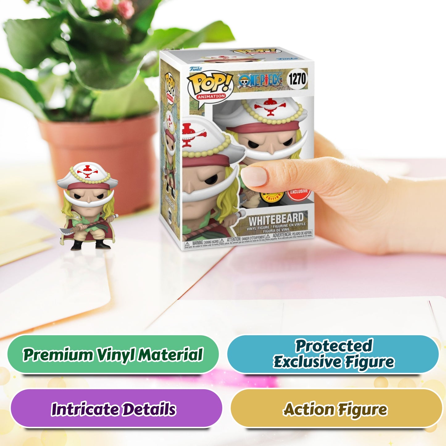 Whitebeard #1270 Funko Pop! Animation One Piece - Approx. 4.6" Collectible Exclusive Chase Limited Edition Vinyl Figure