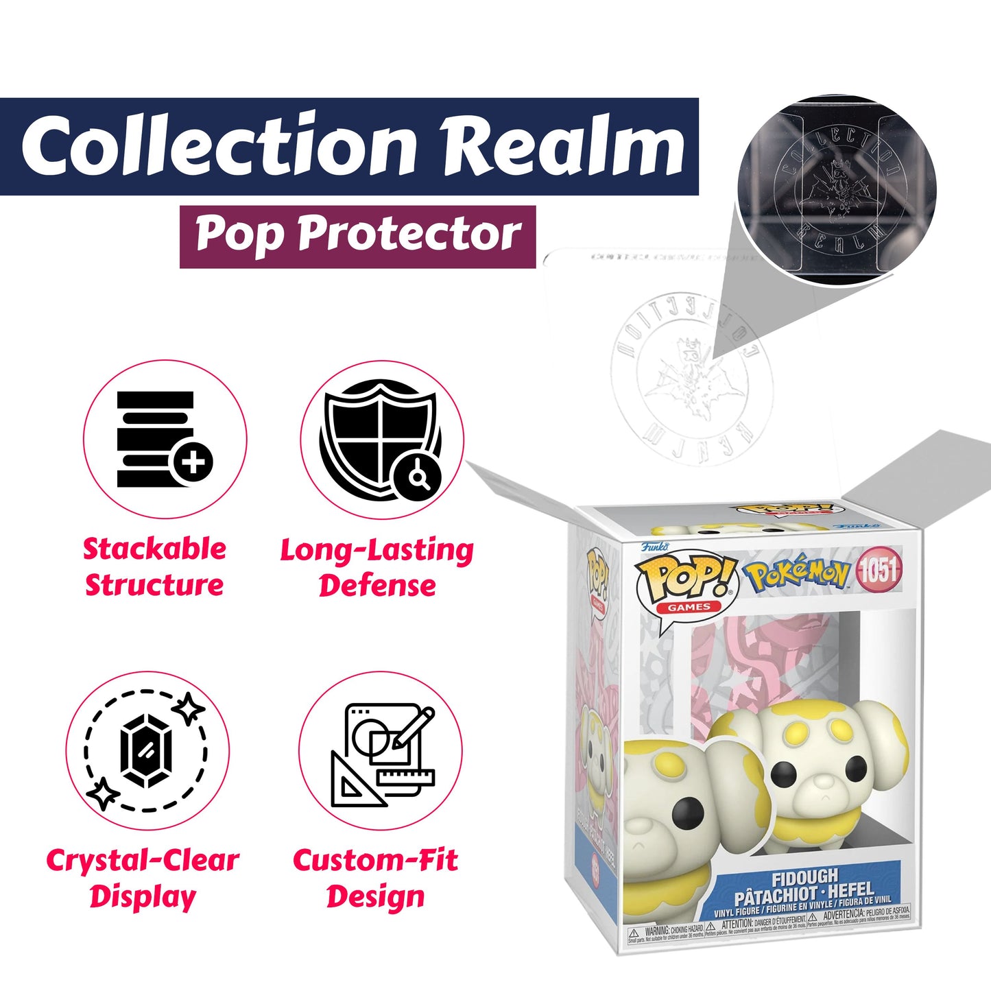 Fidough Funko Pop! Games Pokemon - Approx. 2 1/2" Collectible Vinyl Figure #1051 with Display Box Protector Case