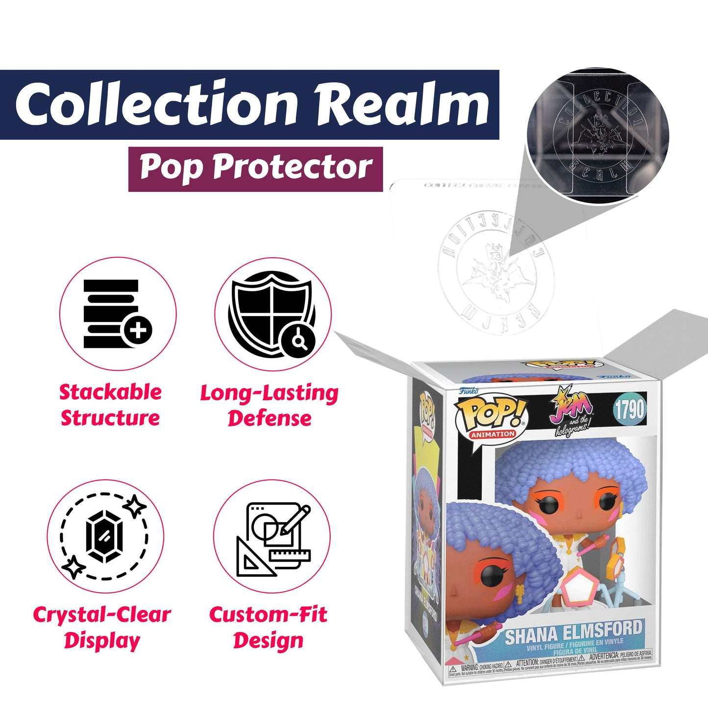 Shana Elmsford Funko Pop! Animation Jem and the Holograms - Approx. 3 3/4" Collectible Vinyl Figure #1790 with Display Box Protector Case