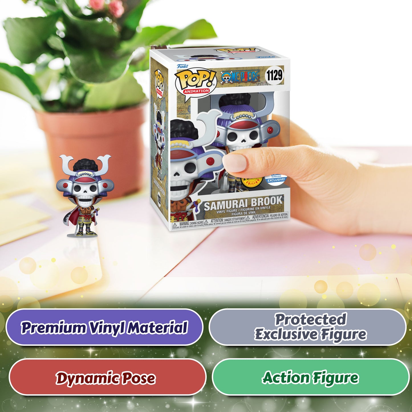 Samurai Brook #1129 Funko Pop! Animation One Piece - Approx. 5.29" Collectible Exclusive Chase Limited Edition Vinyl Figure