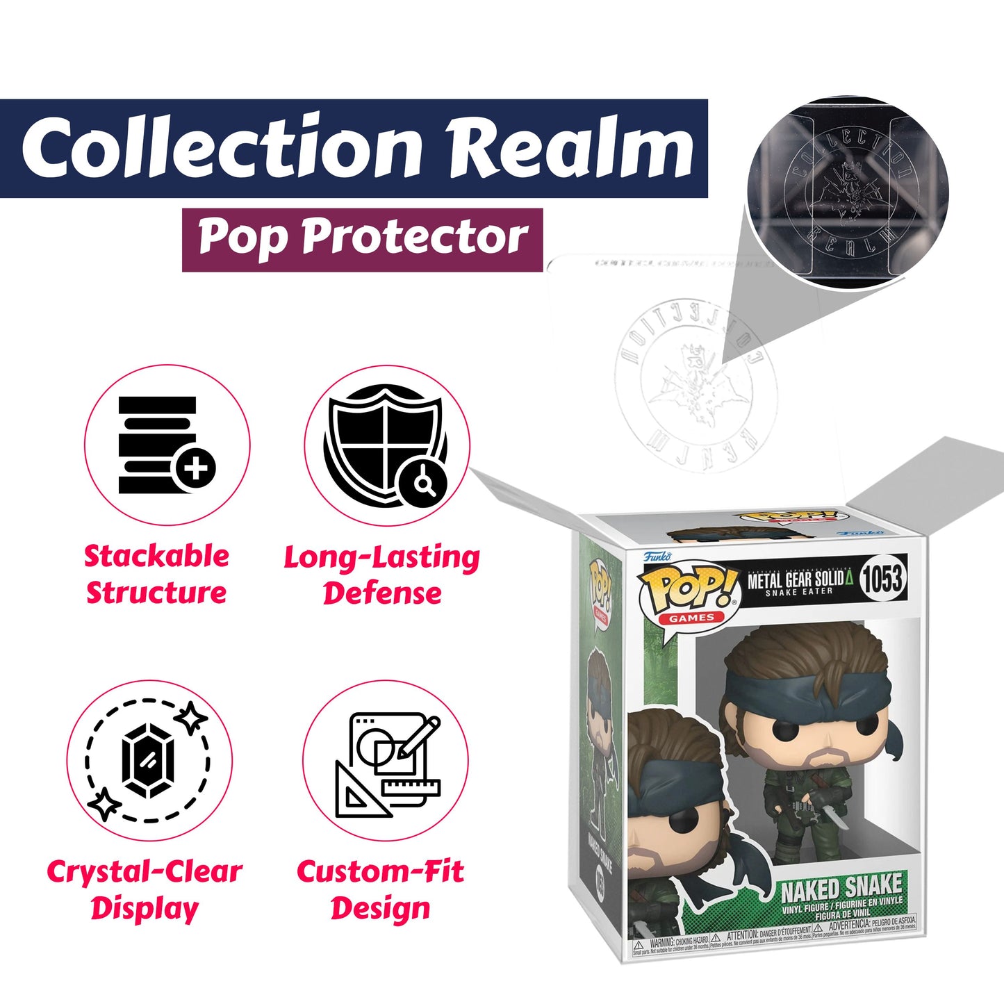 Naked Snake Funko Pop! Games Metal Gear Solid Delta: Snake Eater - Approx. 4" Collectible Vinyl Figure #1053 Bundled with Display Box Protector Case