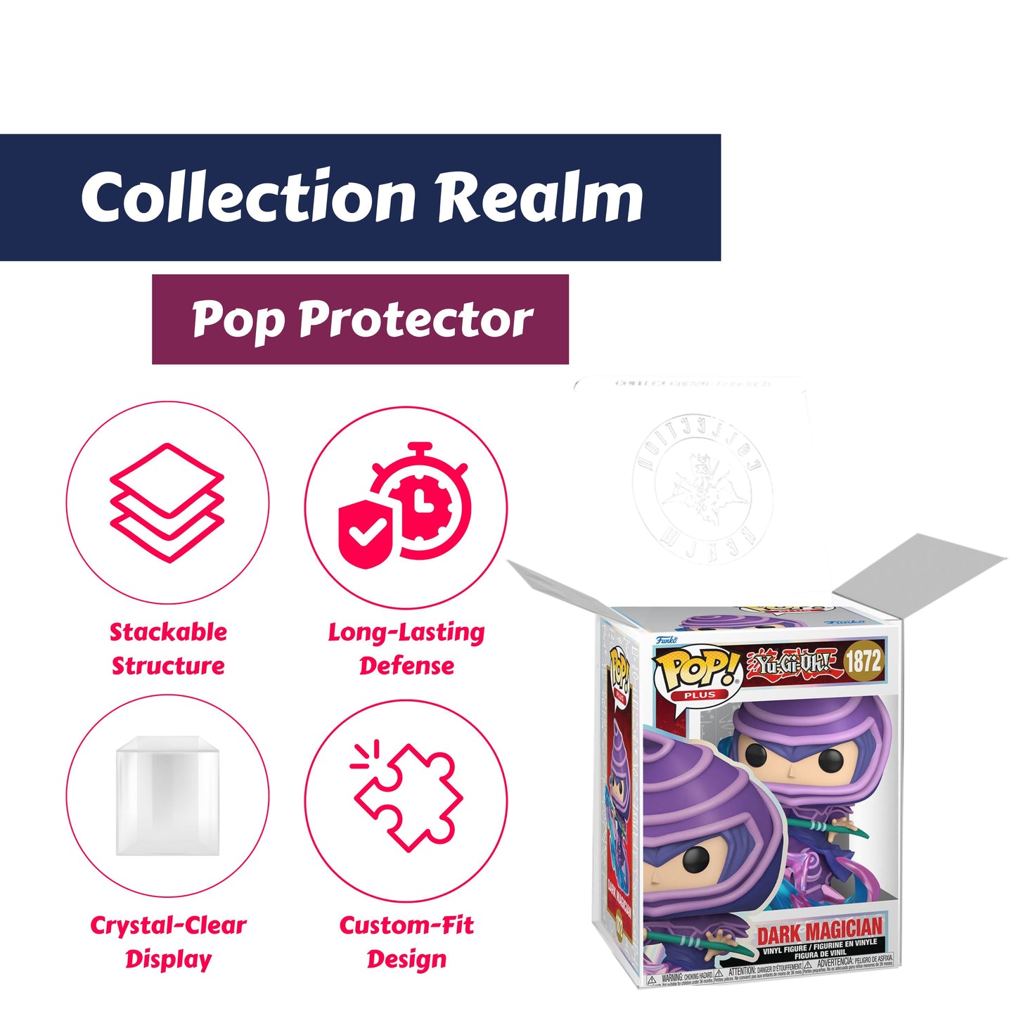 Dark Magician (Attack) Funko Pop! Plus Yu-Gi-Oh! - Approx. 3 3/4" Collectible Vinyl Figure #1872 with Display Box Protector Case