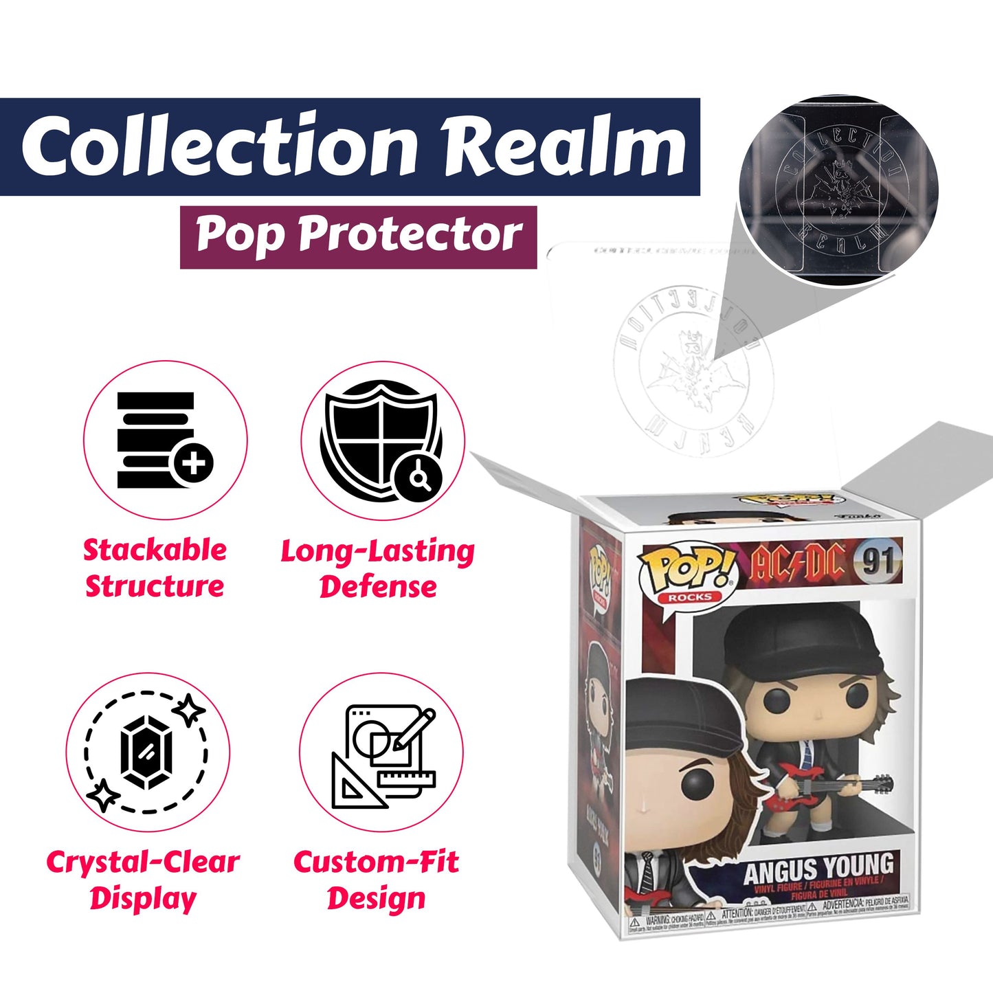 Angus Young Funko Pop! Rocks AC/ DC - Approx. 3 3/4" Collectible Vinyl Figure #91 Bundled with Display Box Protector Case