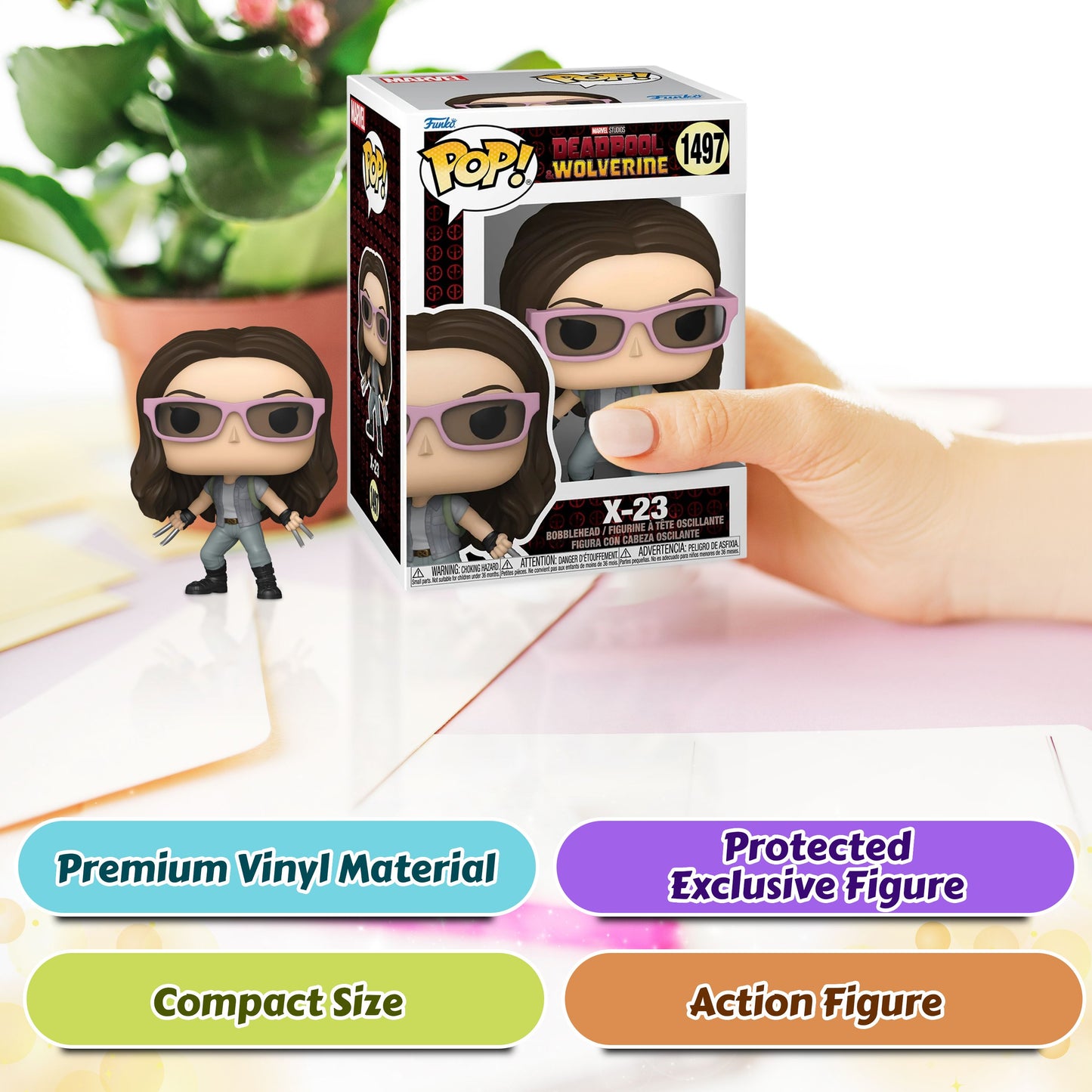 X-23 Funko Pop! Marvel Studios Deadpool and Wolverine - Approx. 3 1/2" Collectible Vinyl Figure #1497 with Display Box Protector Case