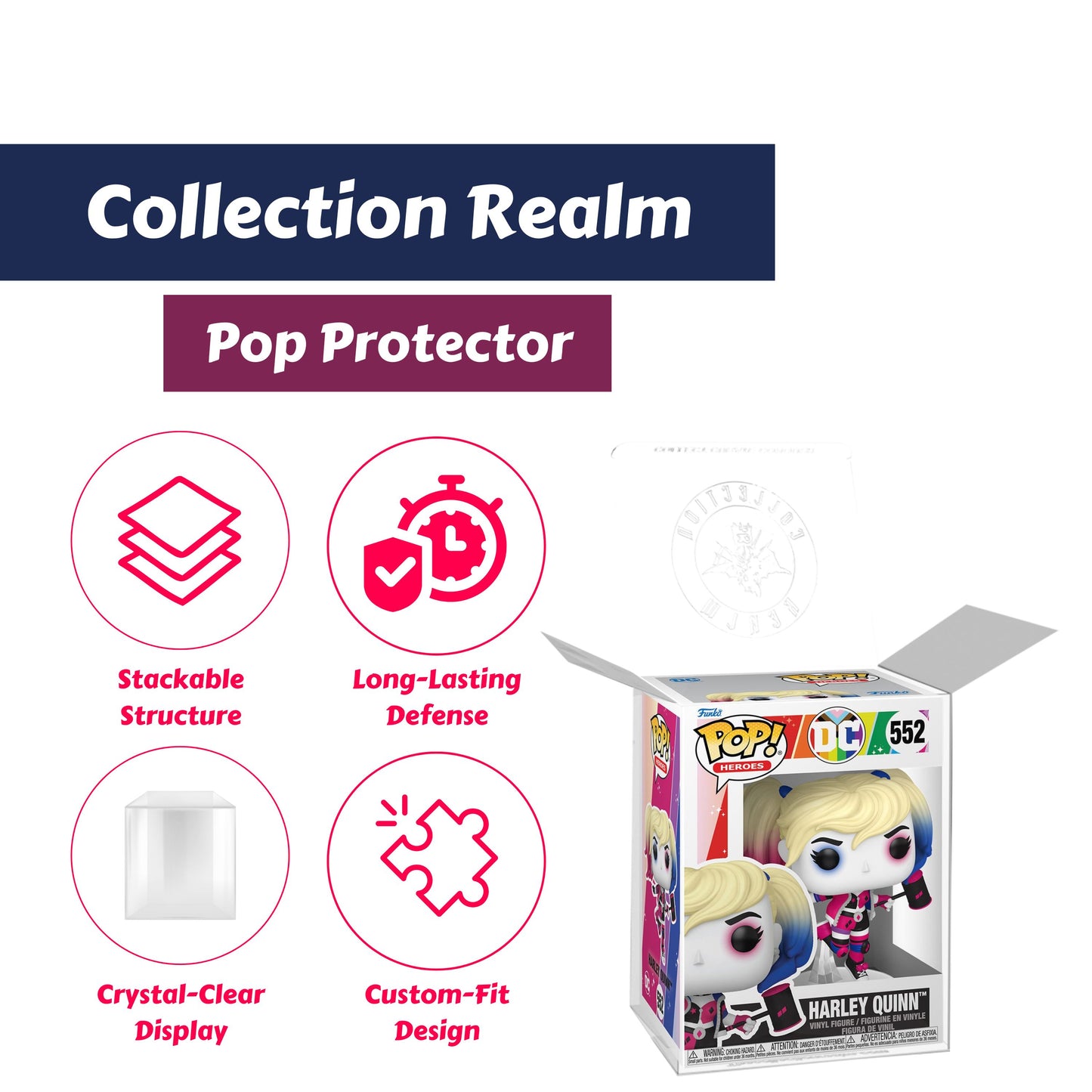Harley Quinn Funko Pop! Heroes DC Comics Pride 2025 - Approx. 4" Collectible Vinyl Figure #552 Bundled with Display Box Protector Case