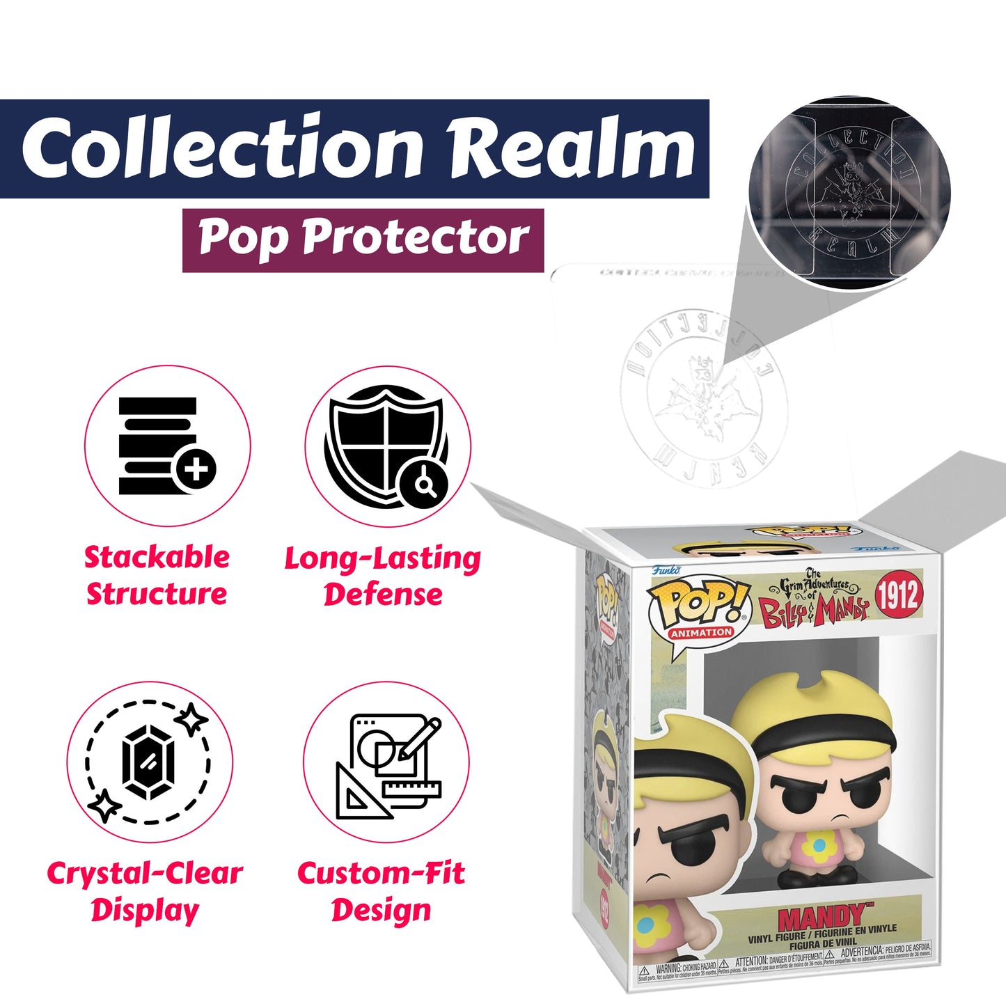 Mandy Funko Pop! Animations The Grim Adventures of Billy and Mandy - Approx. 3 3/4" Collectible Vinyl Figure #1912 Bundled with Display Box Protector Case