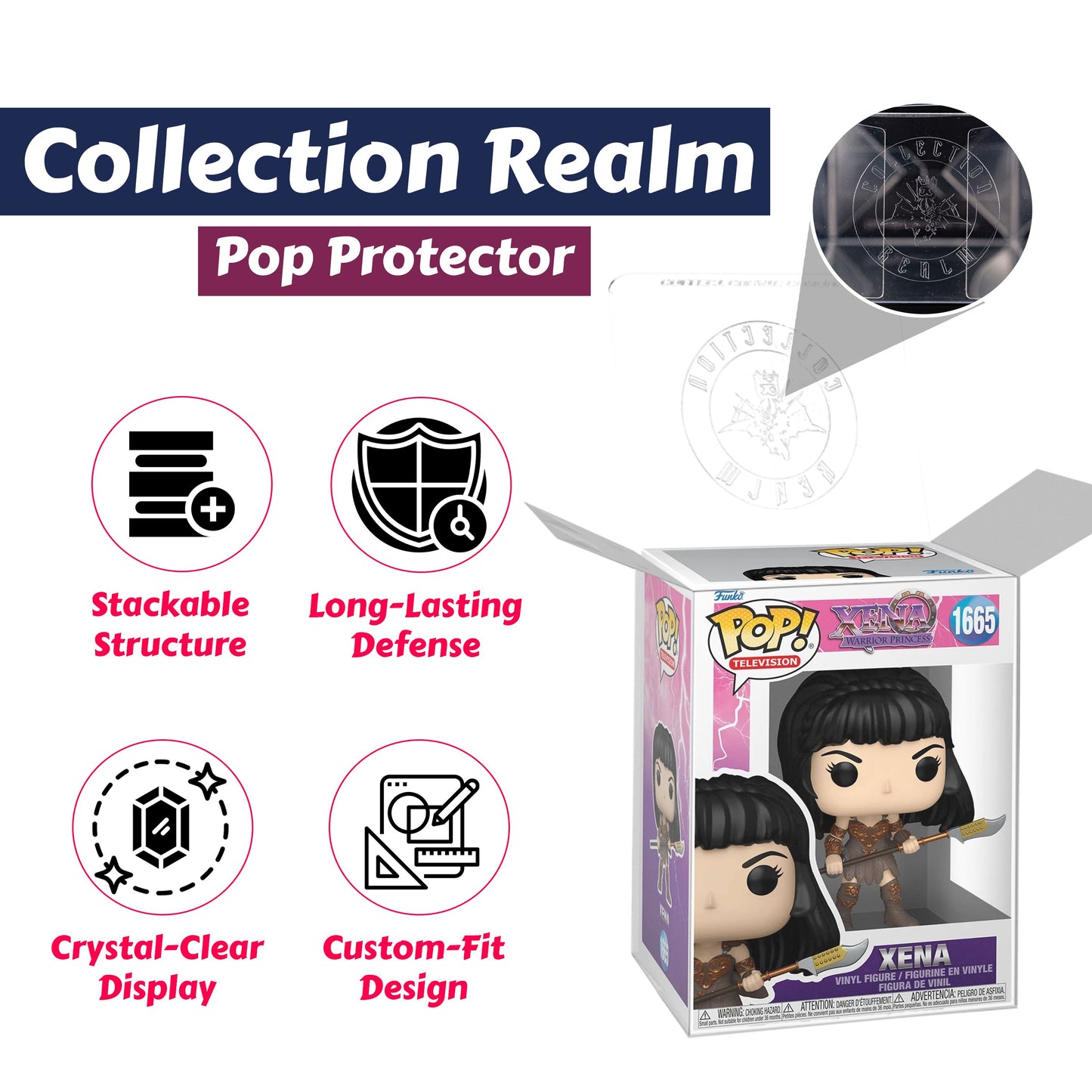 Xena with Spear Funko Pop! Television Xena Warrior Princess - Approx. 4" Collectible Vinyl Figure #1665 with Display Box Protector Case
