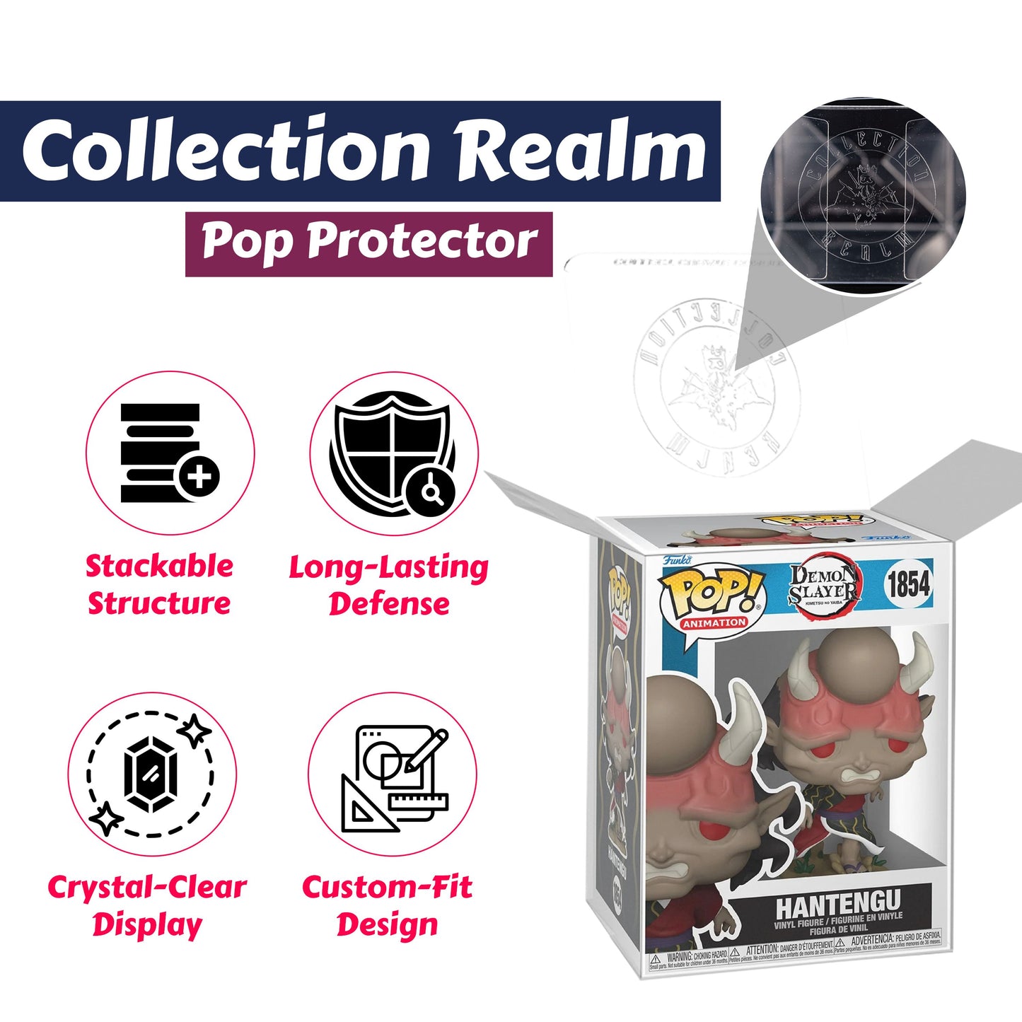 Hantengu Funko Pop! Animation Demon Slayer - Approx. 4 1/2" Collectible Vinyl Figure #1854 with Display Box Protector Case