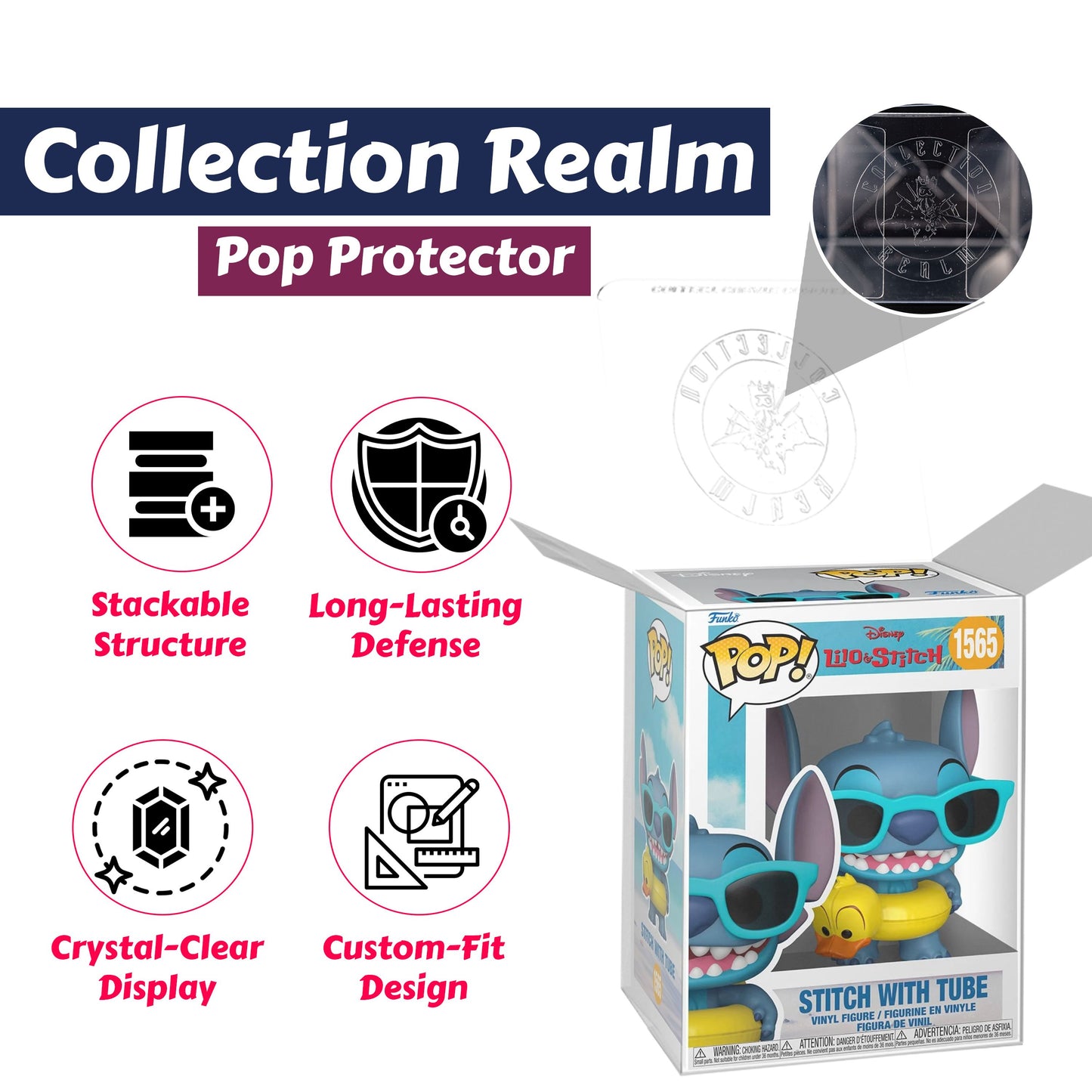 Stitch with Tube Funko Pop! Disney Lilo and Stitch - Approx. 3 3/4" Collectible Vinyl Figure #1565 Bundled with Display Box Protector Case