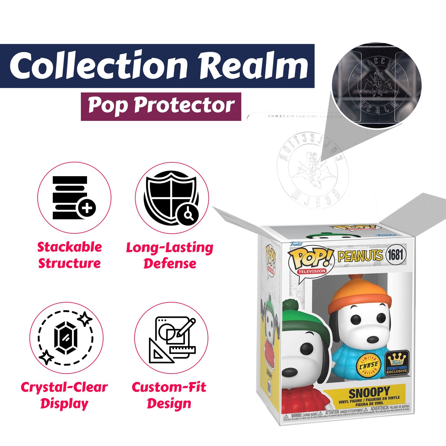 Snoopy in Blue Puffer Coat Funko Pop! Television Peanuts - Approx. 3 3/4" Chase Limited Edition Specialty Series Exclusive Collectible Vinyl Figure #1681 with Display Box Protector Case