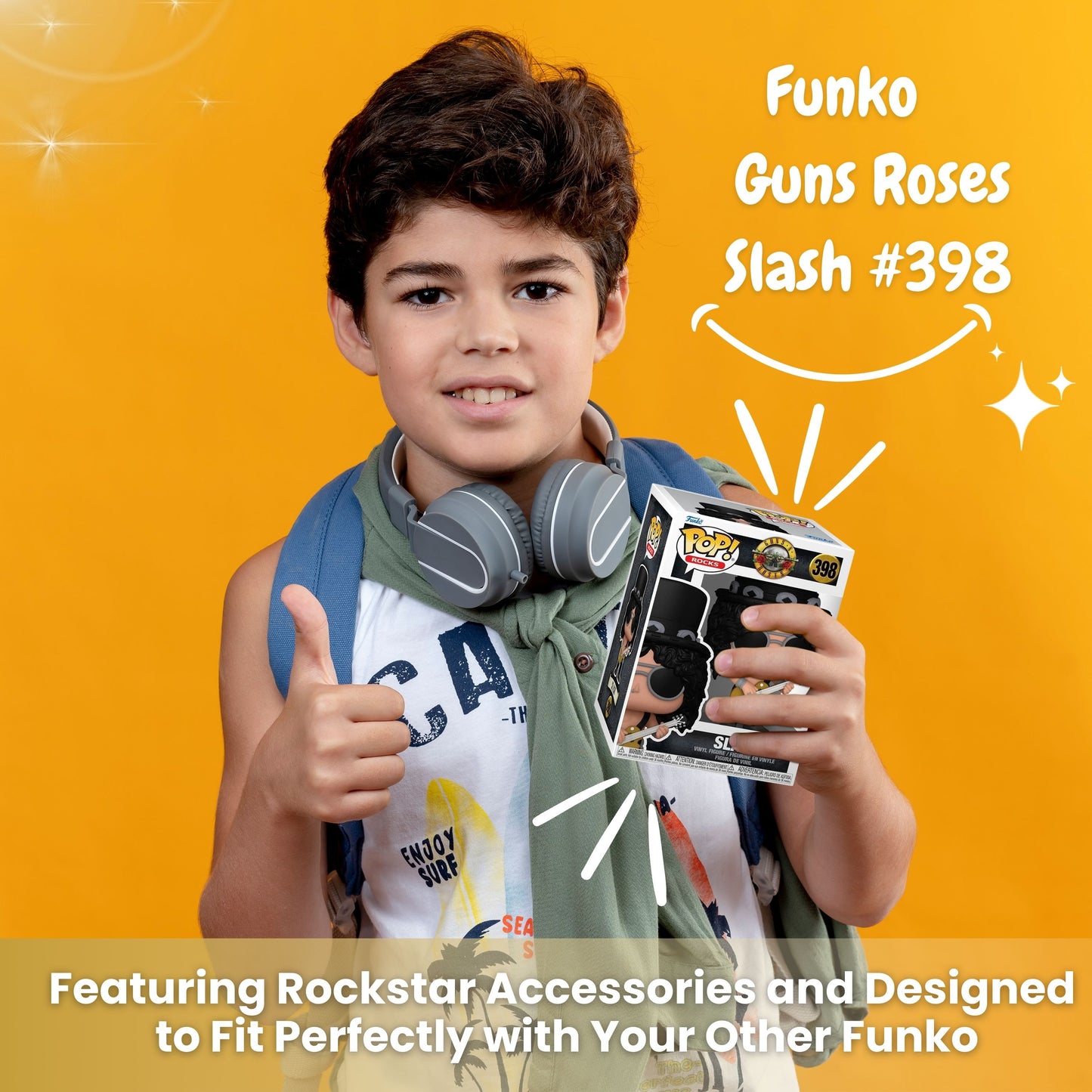 Slash Funko Pop! Rocks Guns N Roses – Iconic Rock Guitarist - Collectible Vinyl Figure #398 with Display Box Protector Case